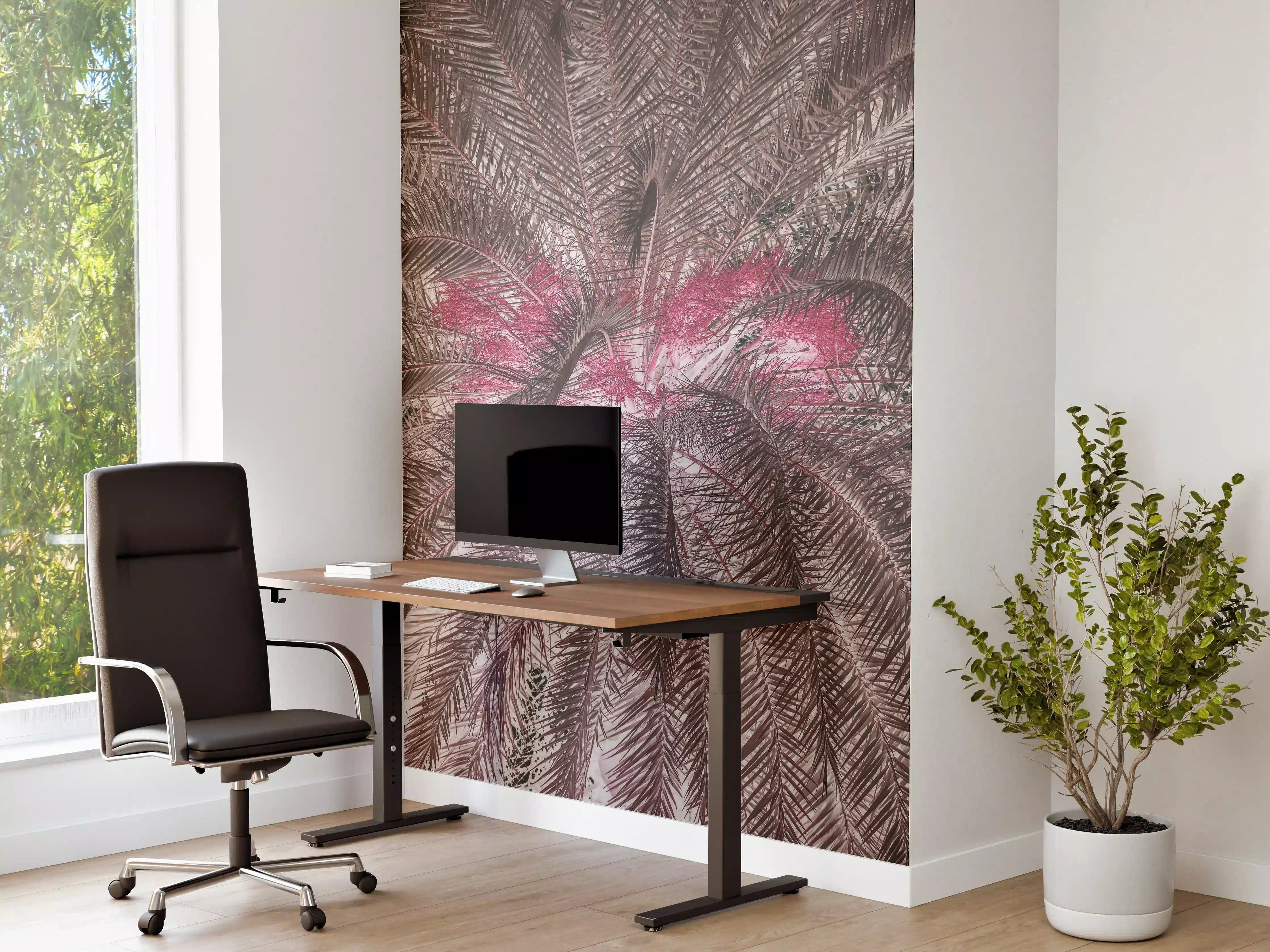 Büro Wandgestaltung - Pink-Purple Palm Leaf Texture