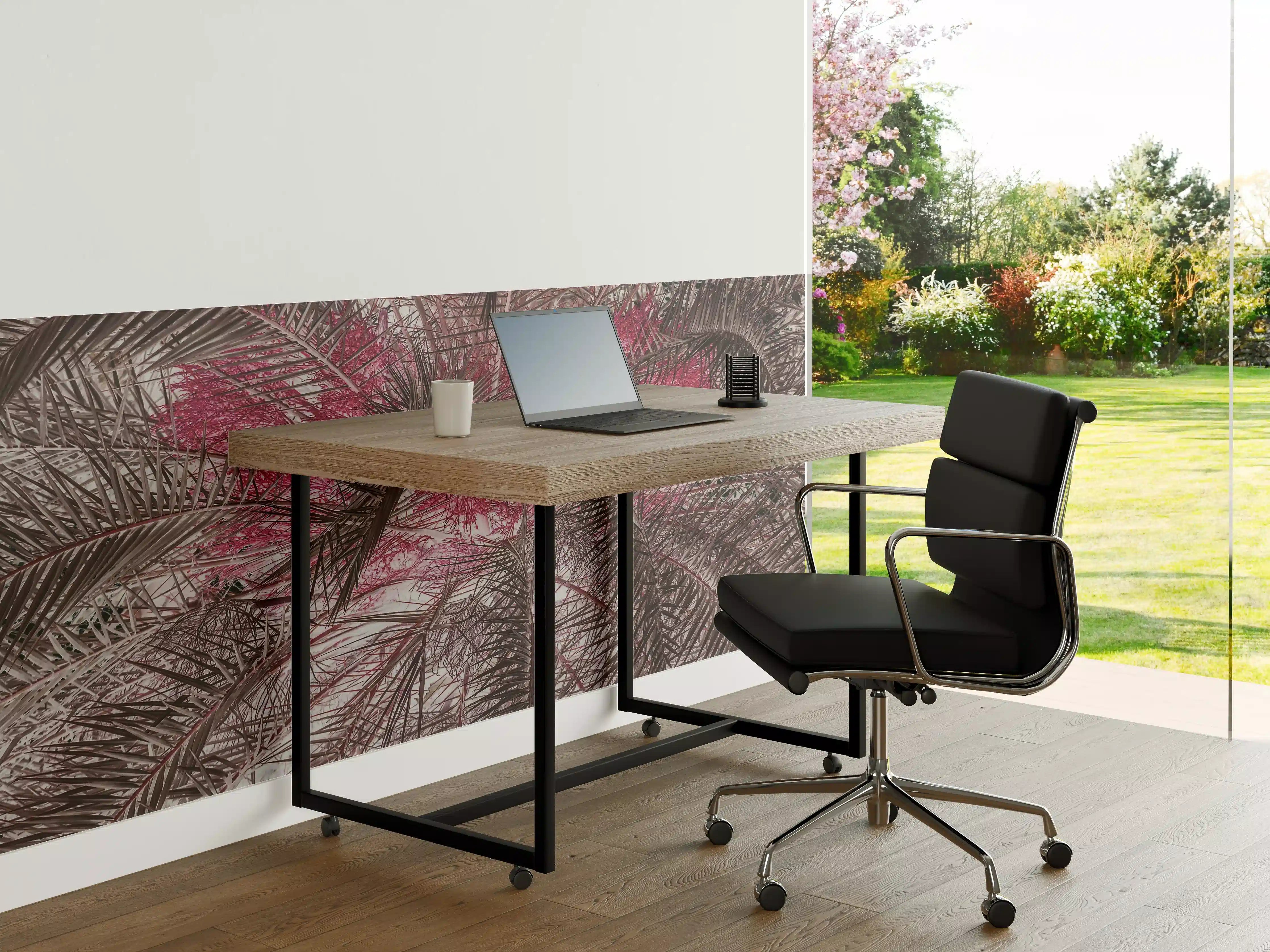 Büro Wandgestaltung - Pink-Purple Palm Leaf Texture