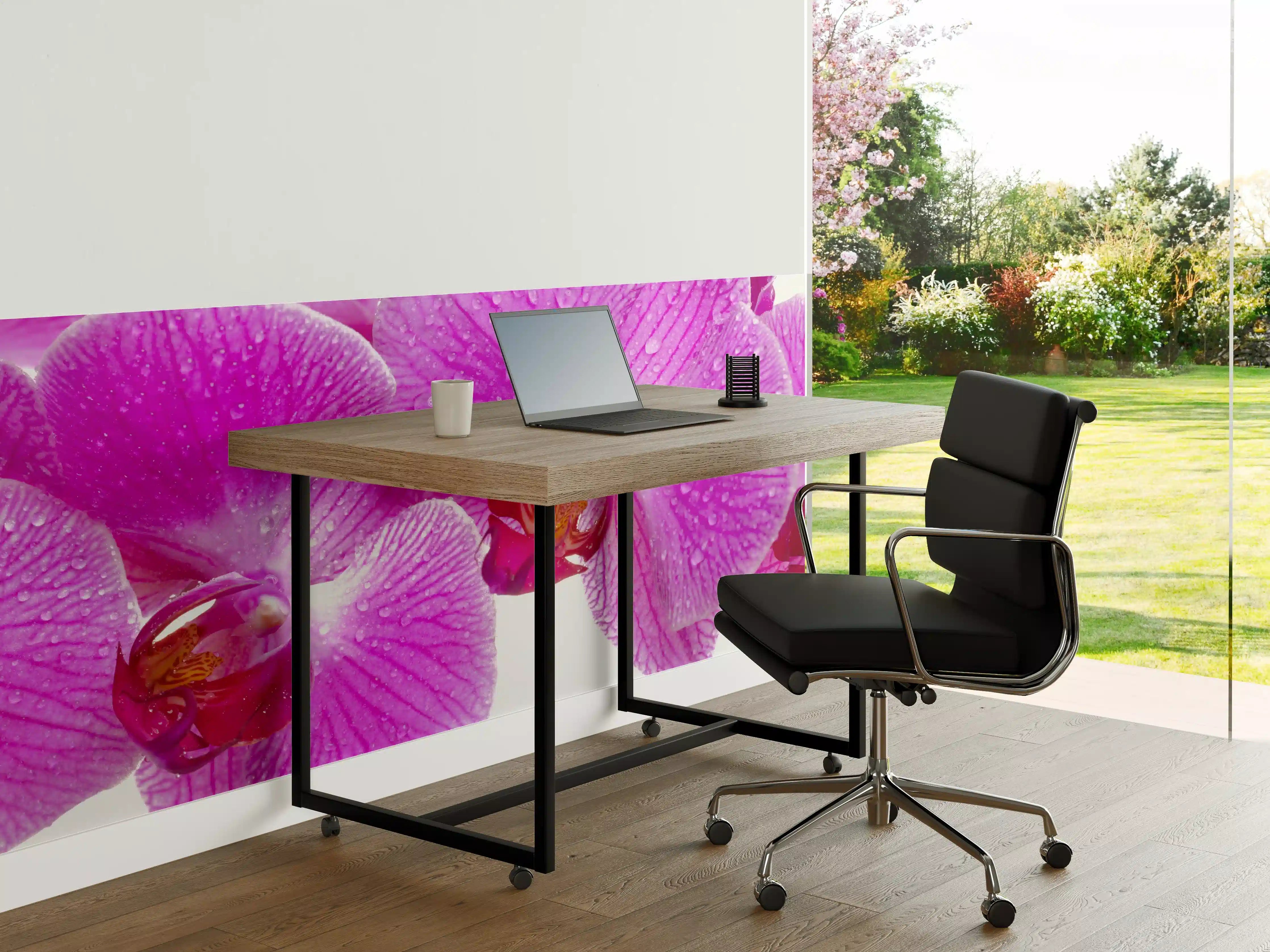 Büro Wandgestaltung - Pinke Orchideen