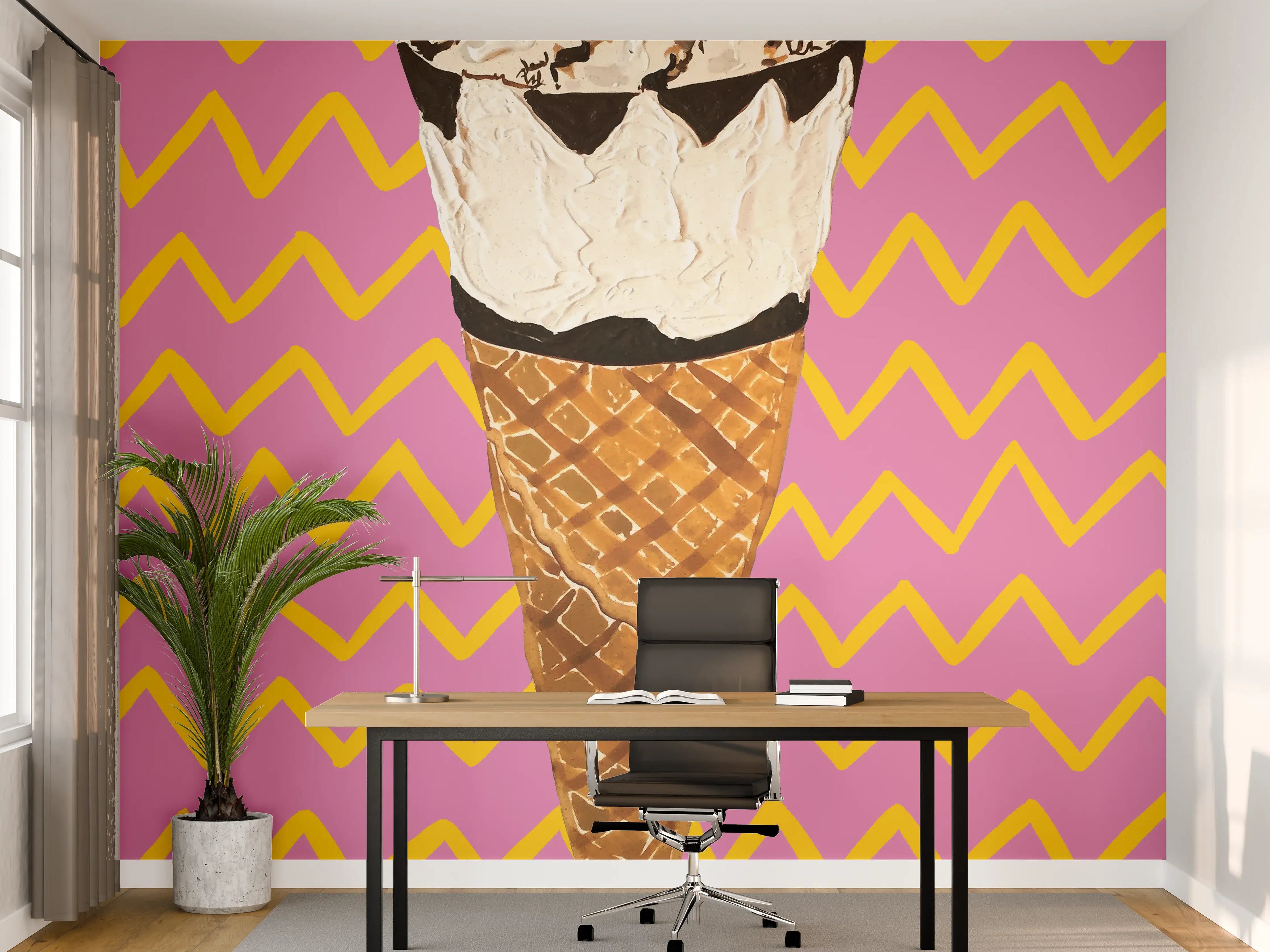 Büro Wandgestaltung - Pinkes Cornetto Eis - Gemälde