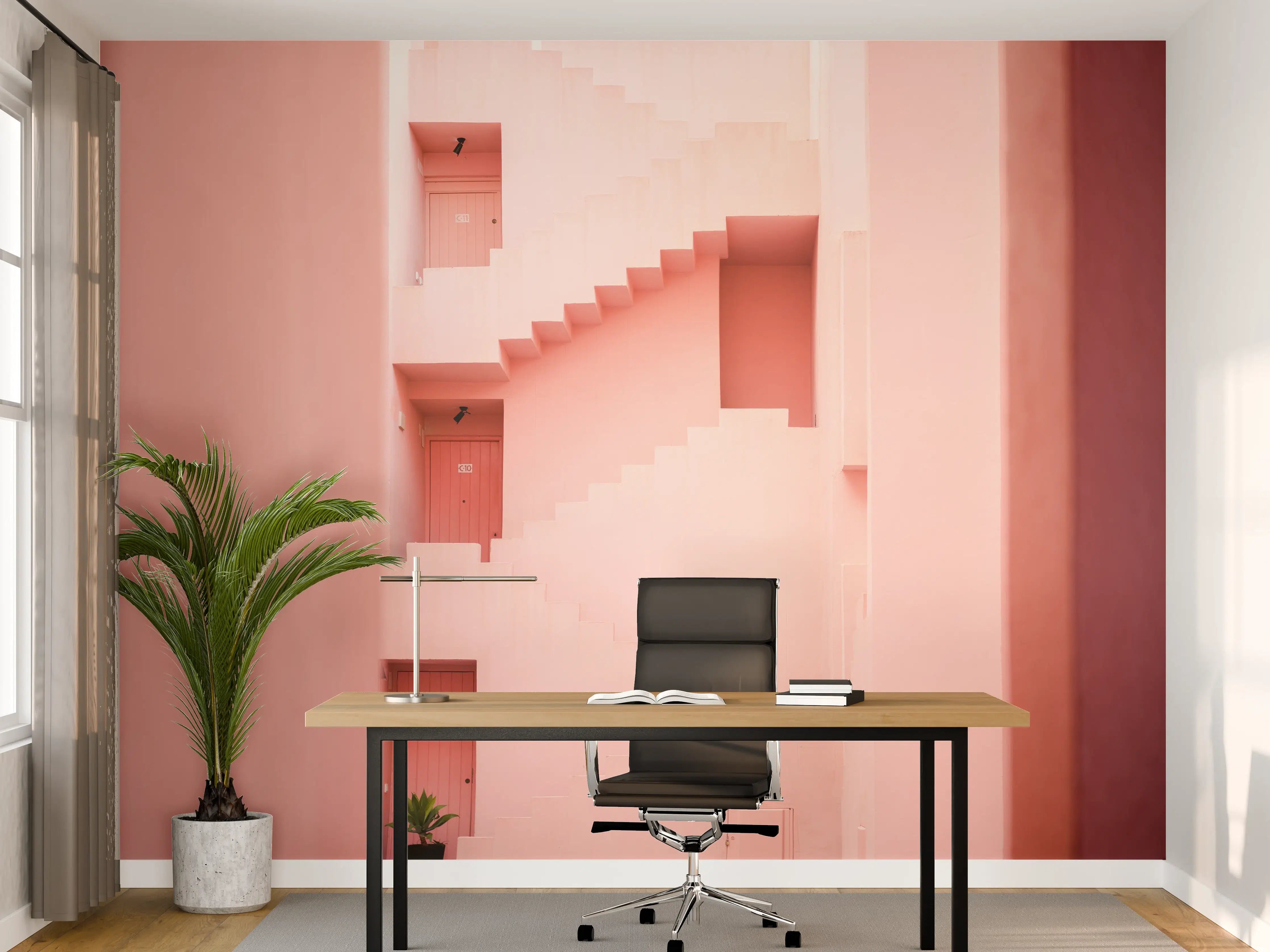 Büro Wandgestaltung - Pinkfarbene Architektur Spaniens