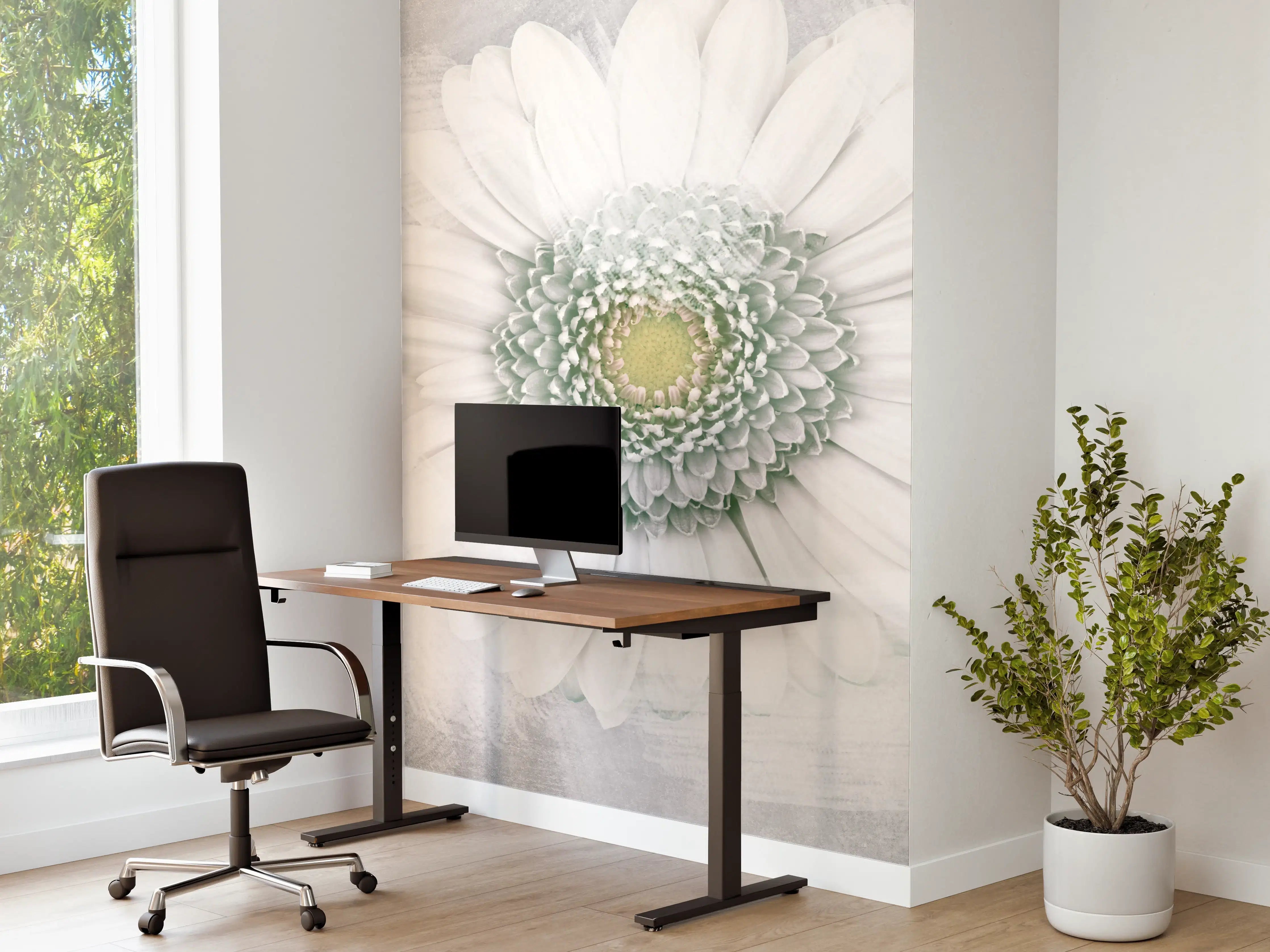 Büro Wandgestaltung - Pinsel Effekt - Blumen Muster
