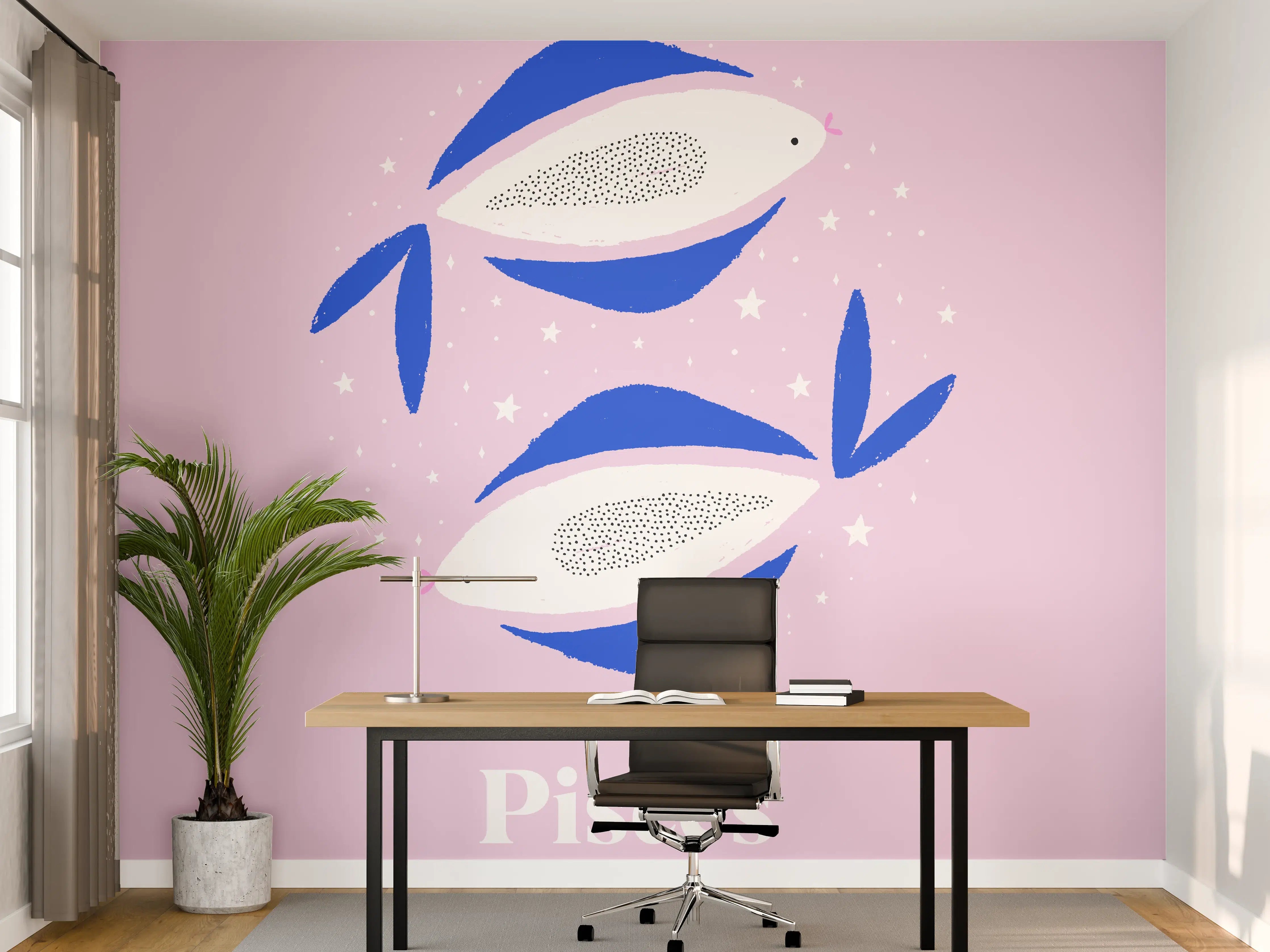 Büro Wandgestaltung - Pisces Astrology Illustration