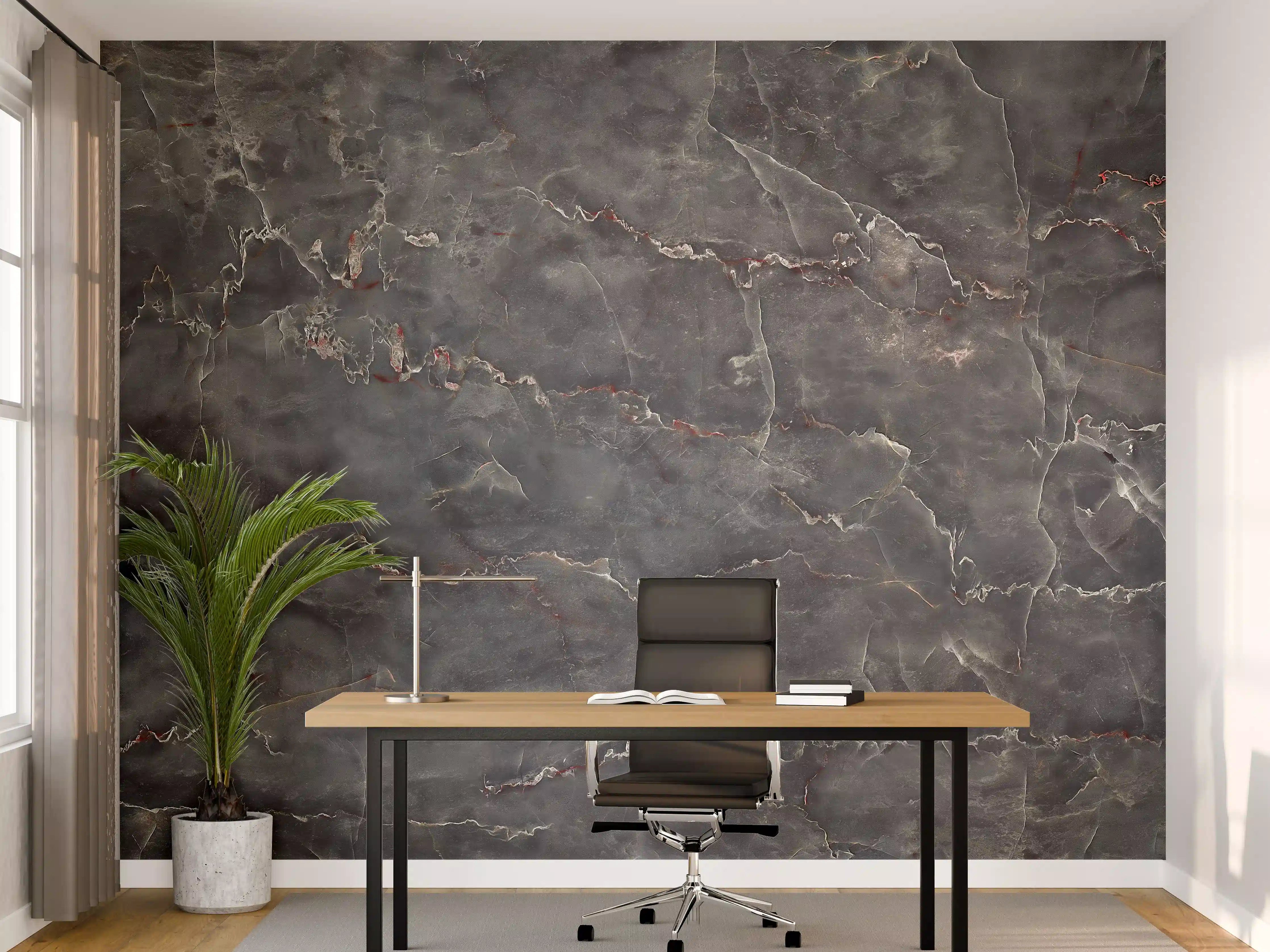 Büro Wandgestaltung - Polierter Onyxmarmor mit Adern