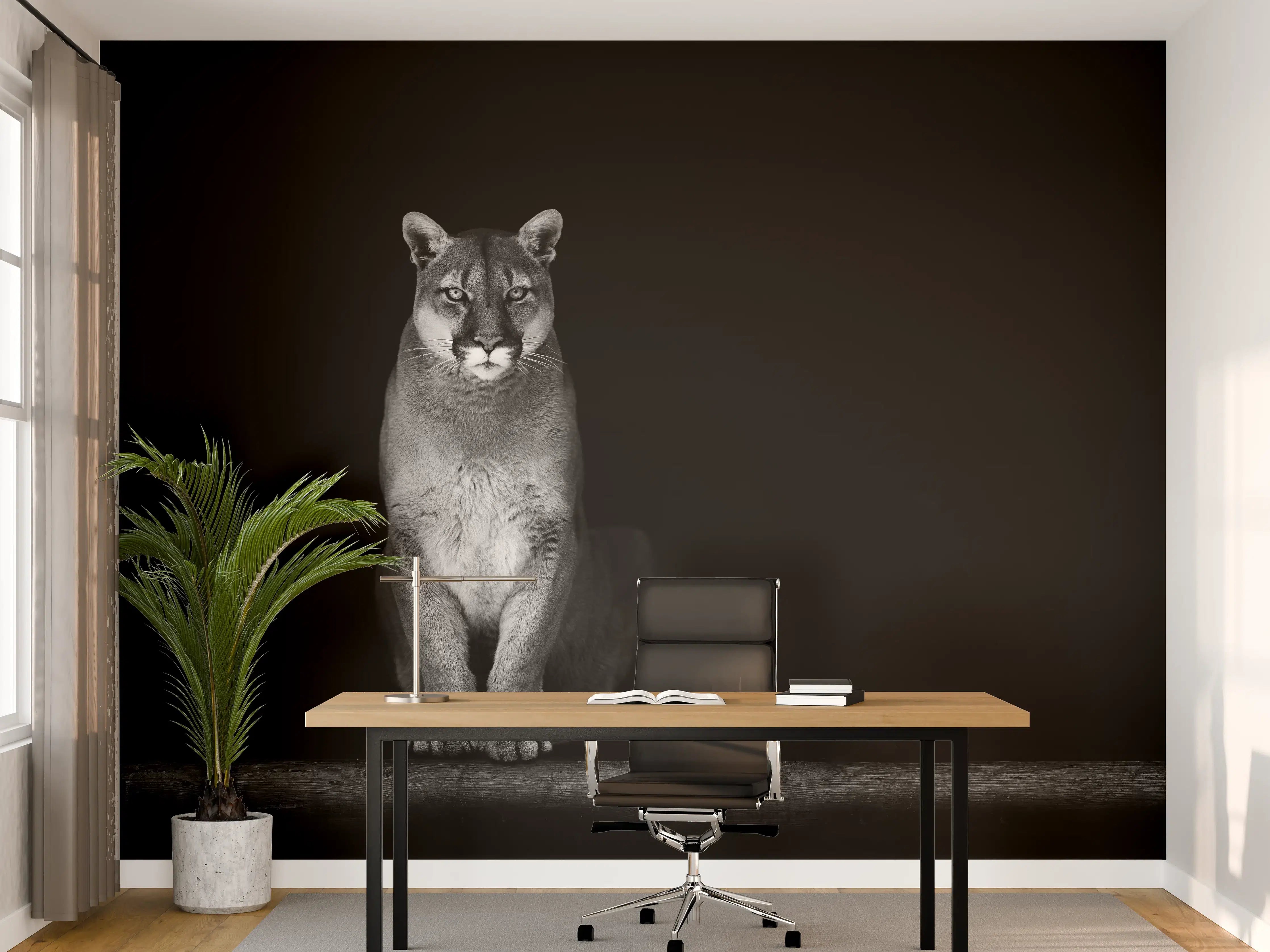 Büro Wandgestaltung - Porträt des Bergpumas