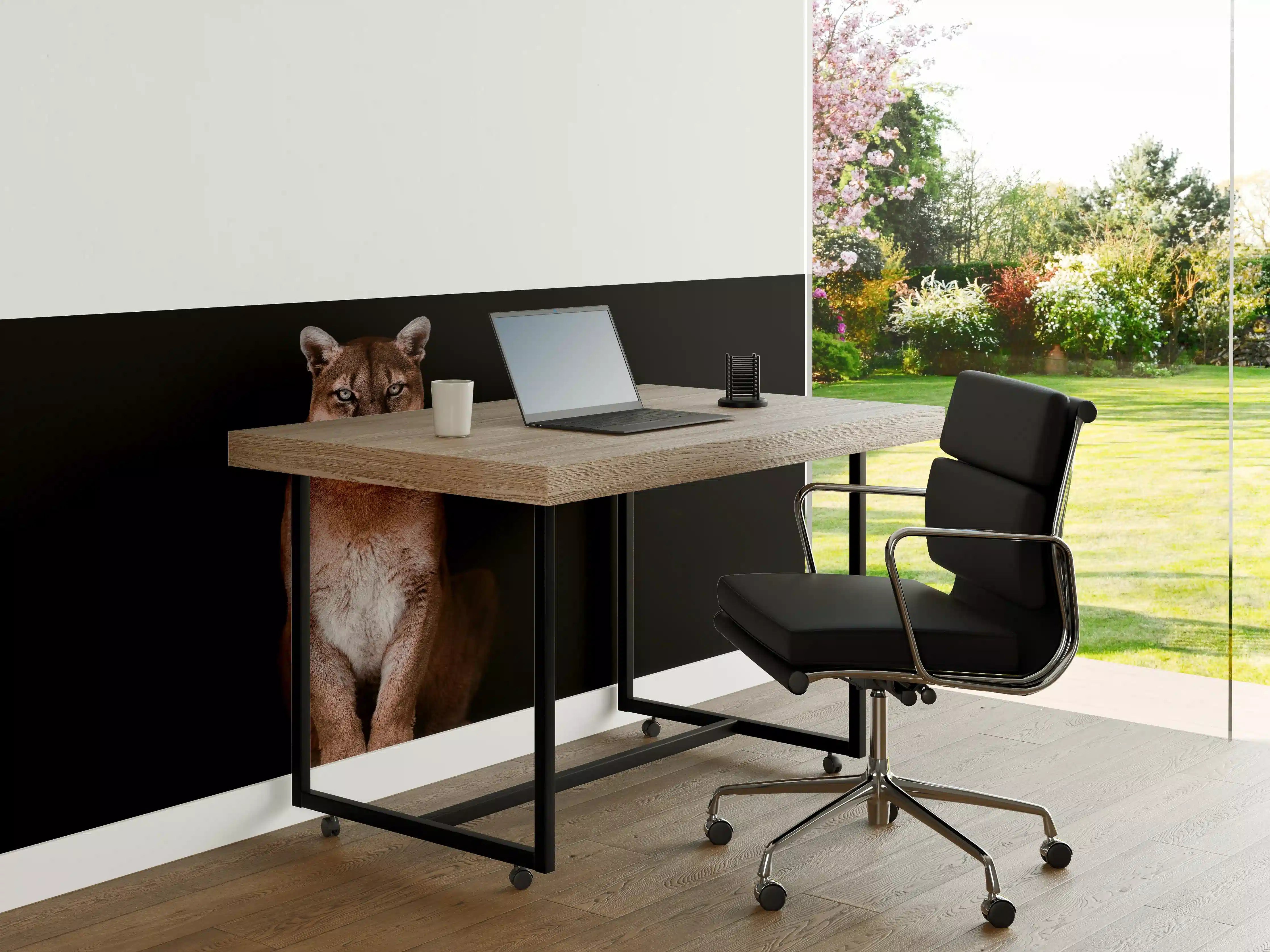 Büro Wandgestaltung - Porträt des schönen Pumas