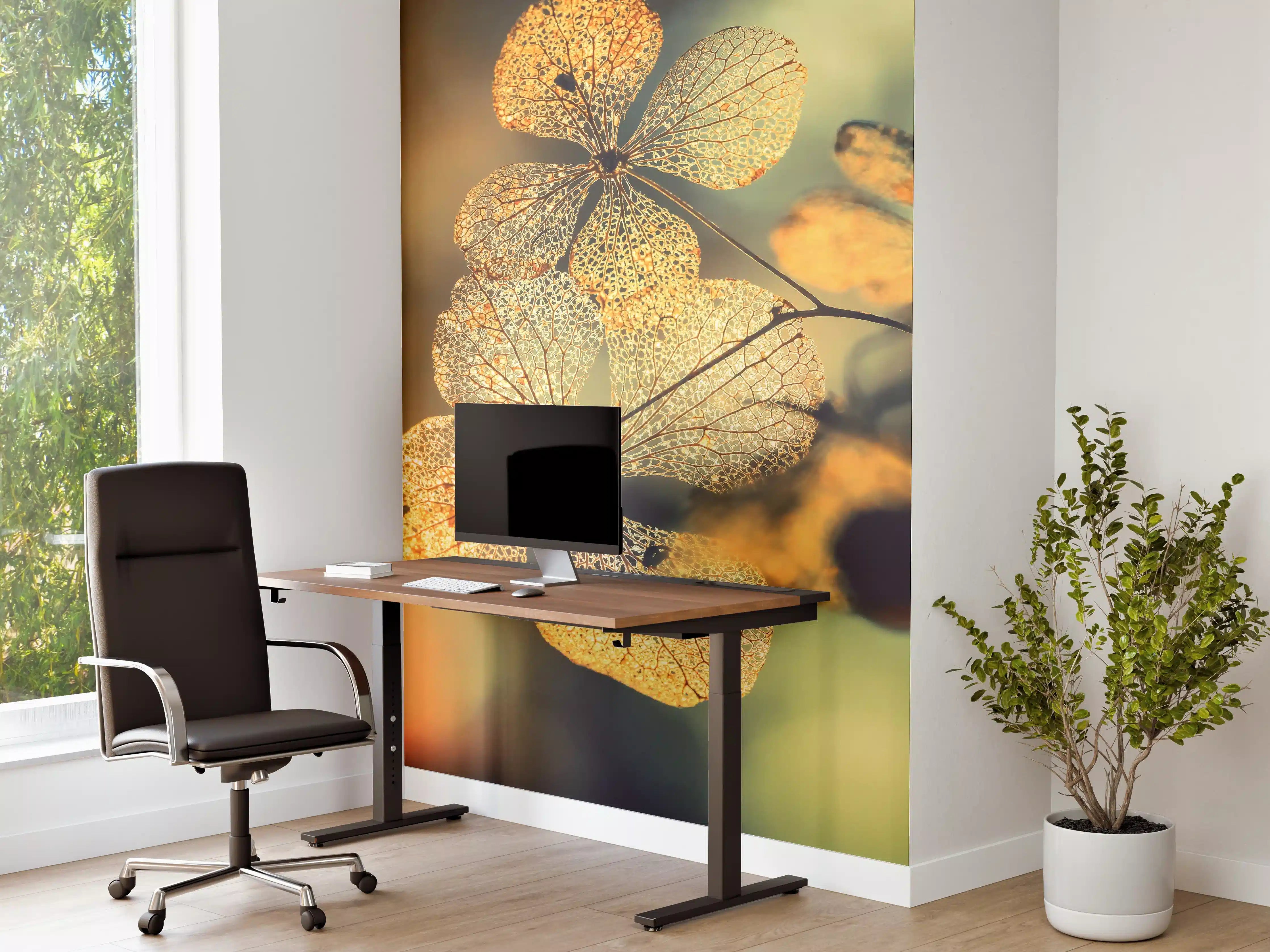 Büro Wandgestaltung - Prächtige Hortensienblüten 