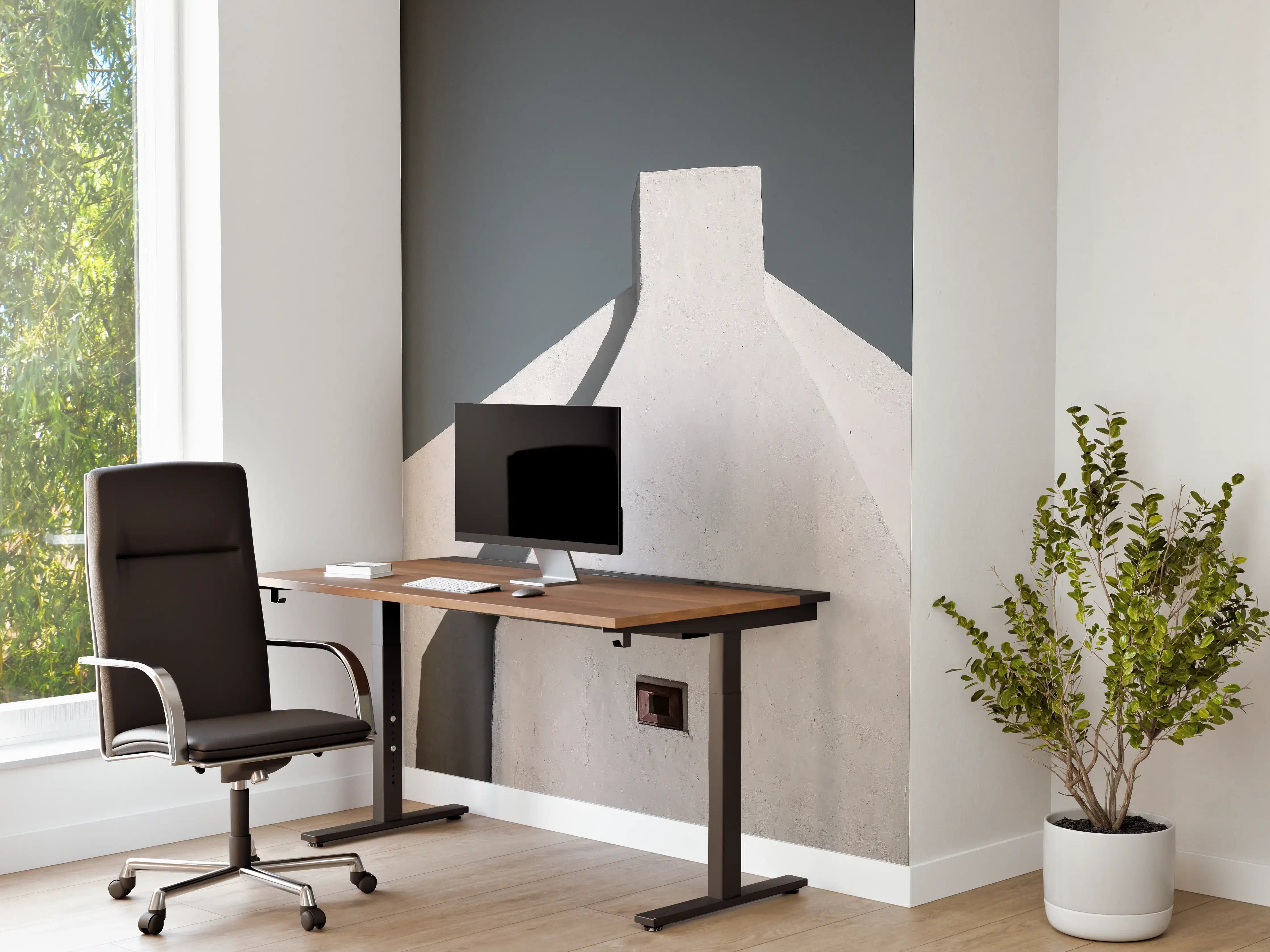Büro Wandgestaltung - Puristische Architektur in Weiß-Blau