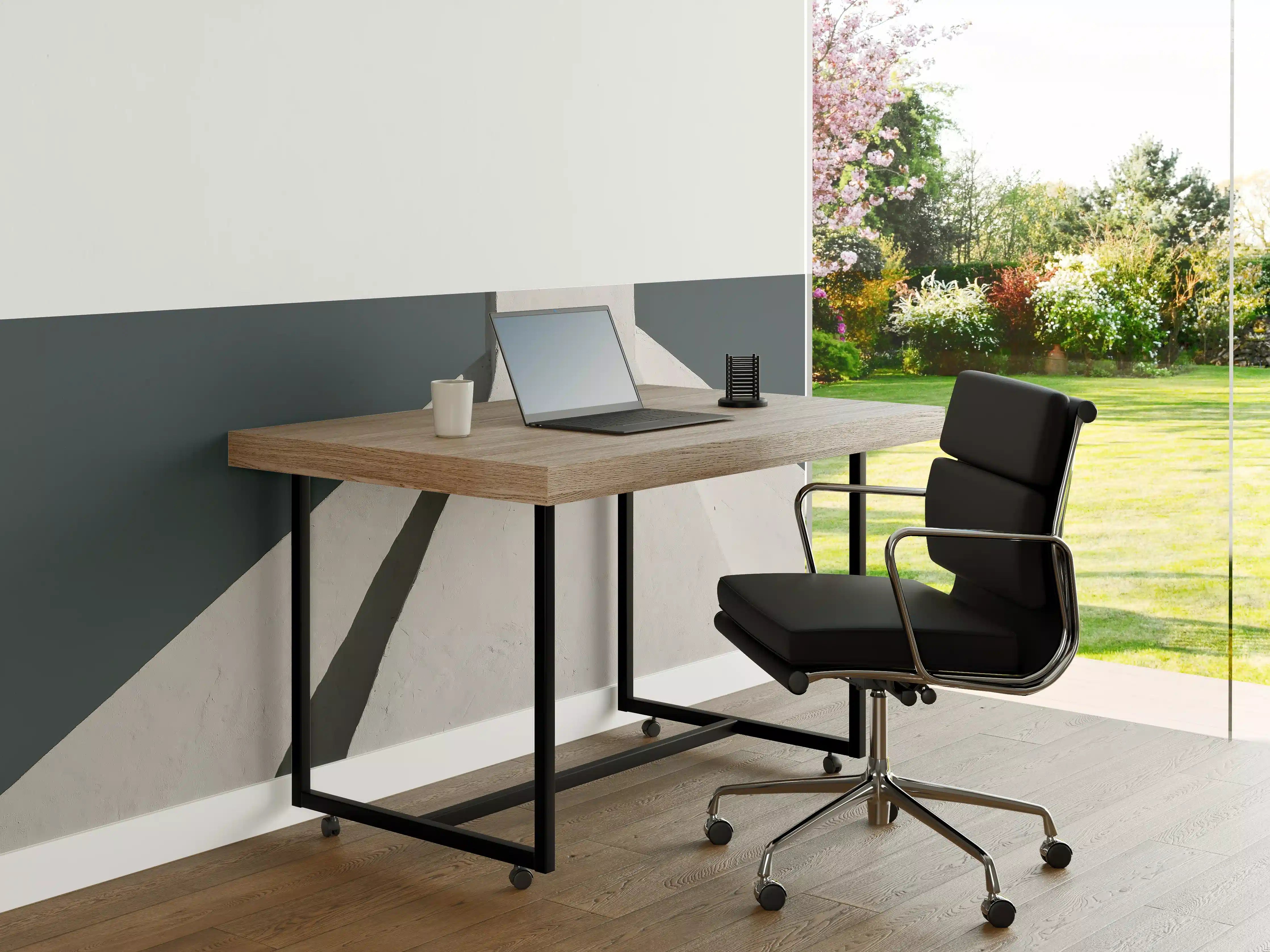 Büro Wandgestaltung - Puristische Architektur in Weiß-Blau