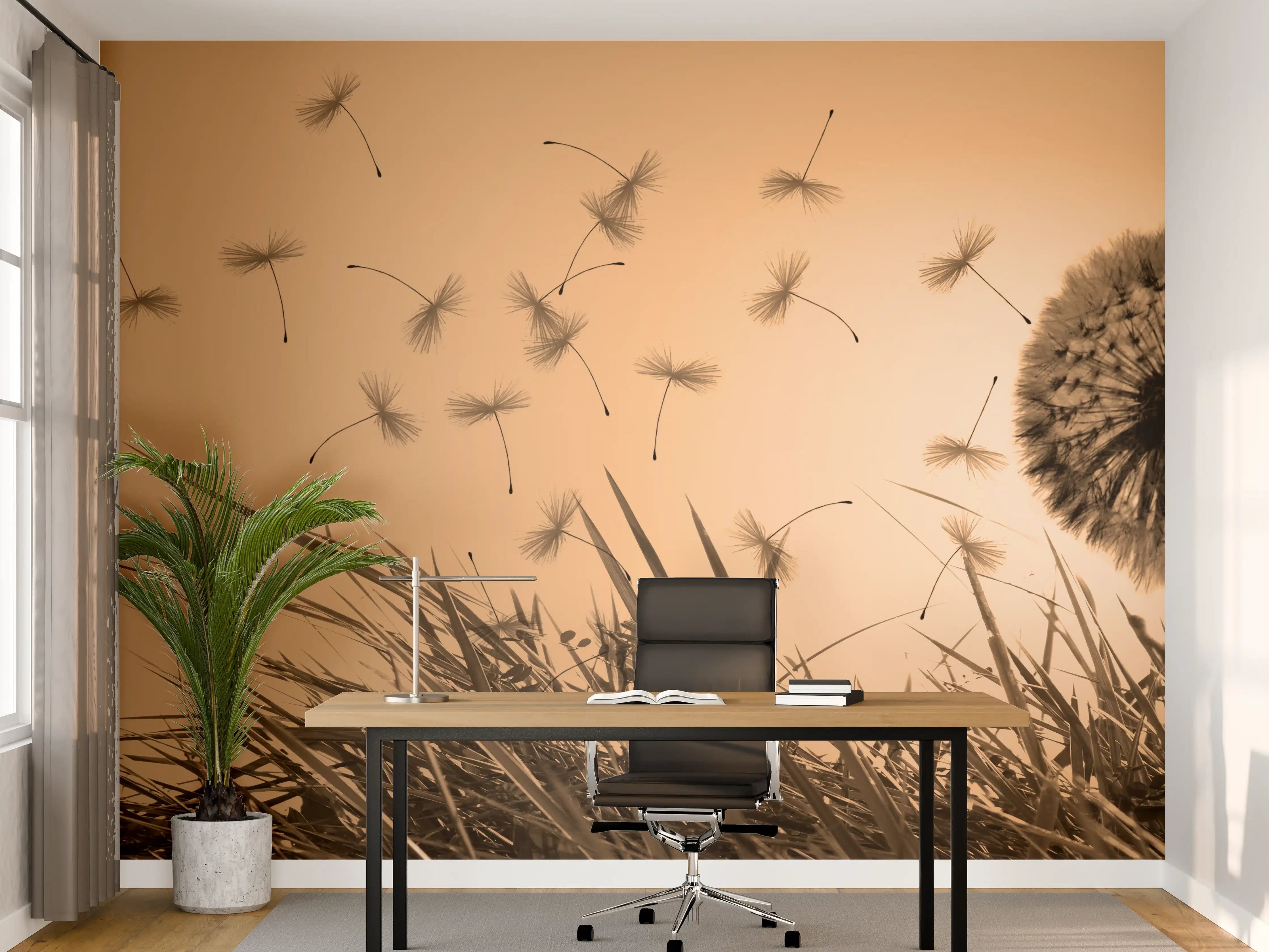 Büro Wandgestaltung - Pusteblume beim Sonnenuntergang