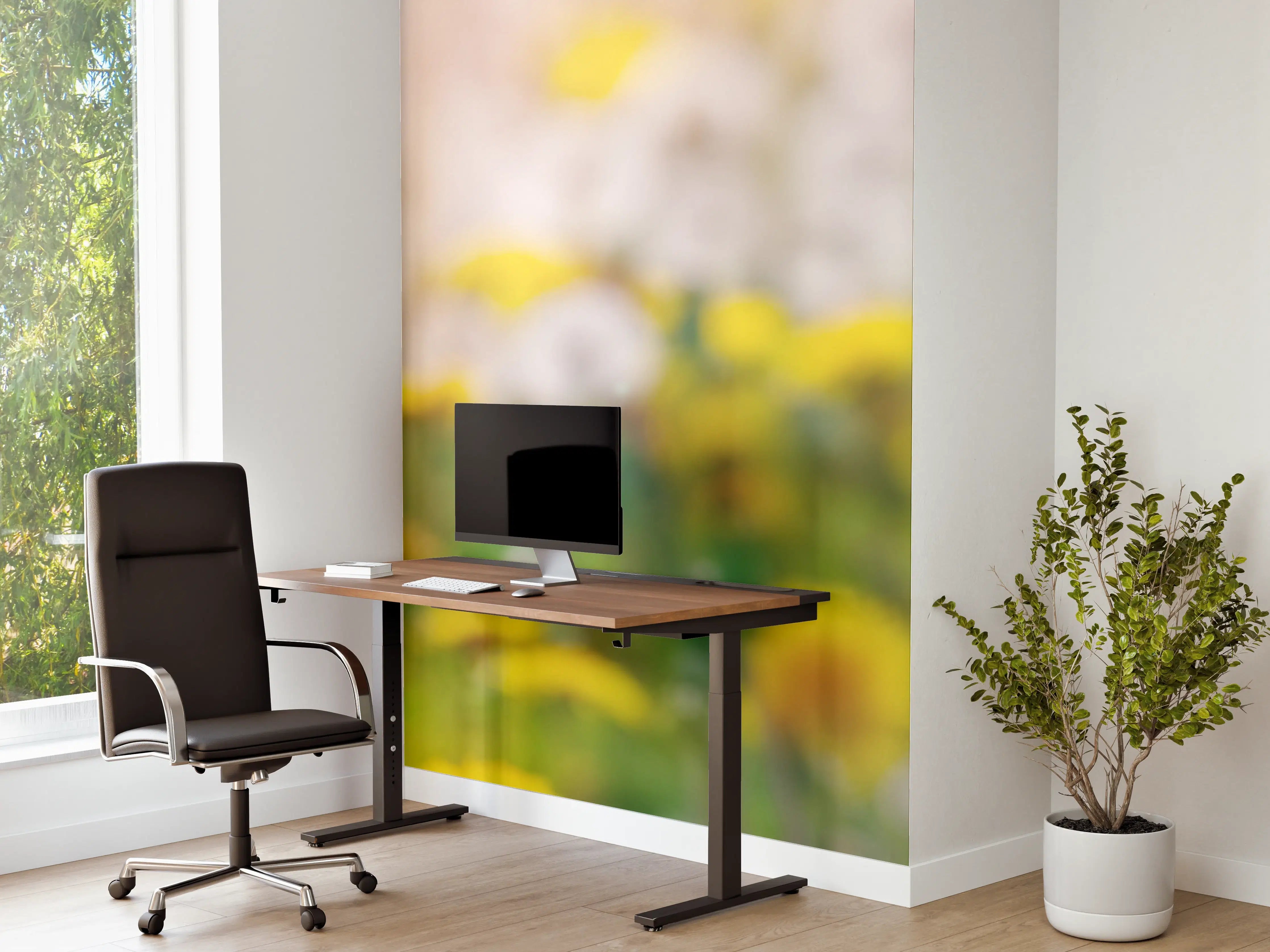 Büro Wandgestaltung - Pusteblumen-Wiese Gelb Weiß