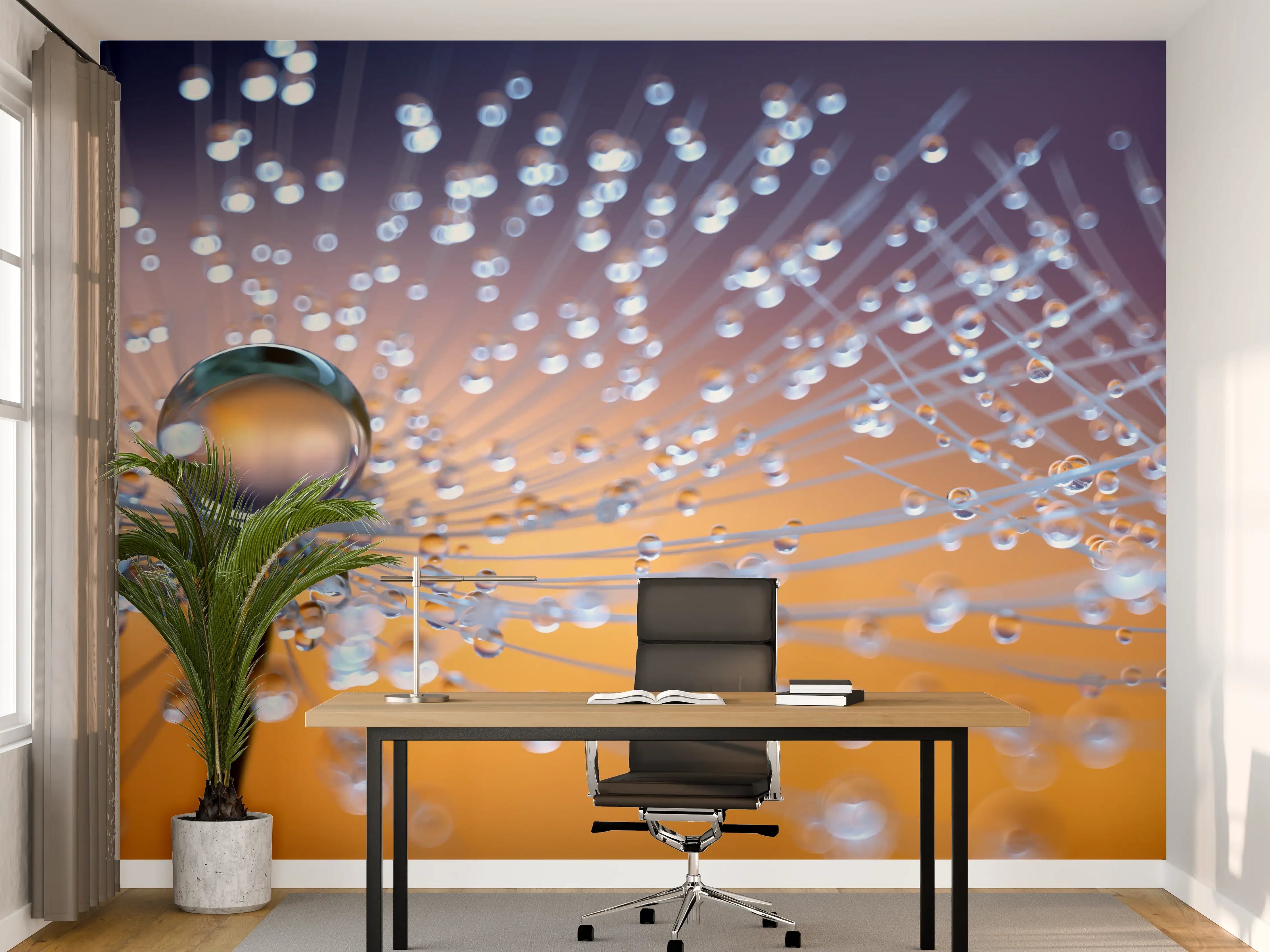 Büro Wandgestaltung - Pusteblumen mit Tau