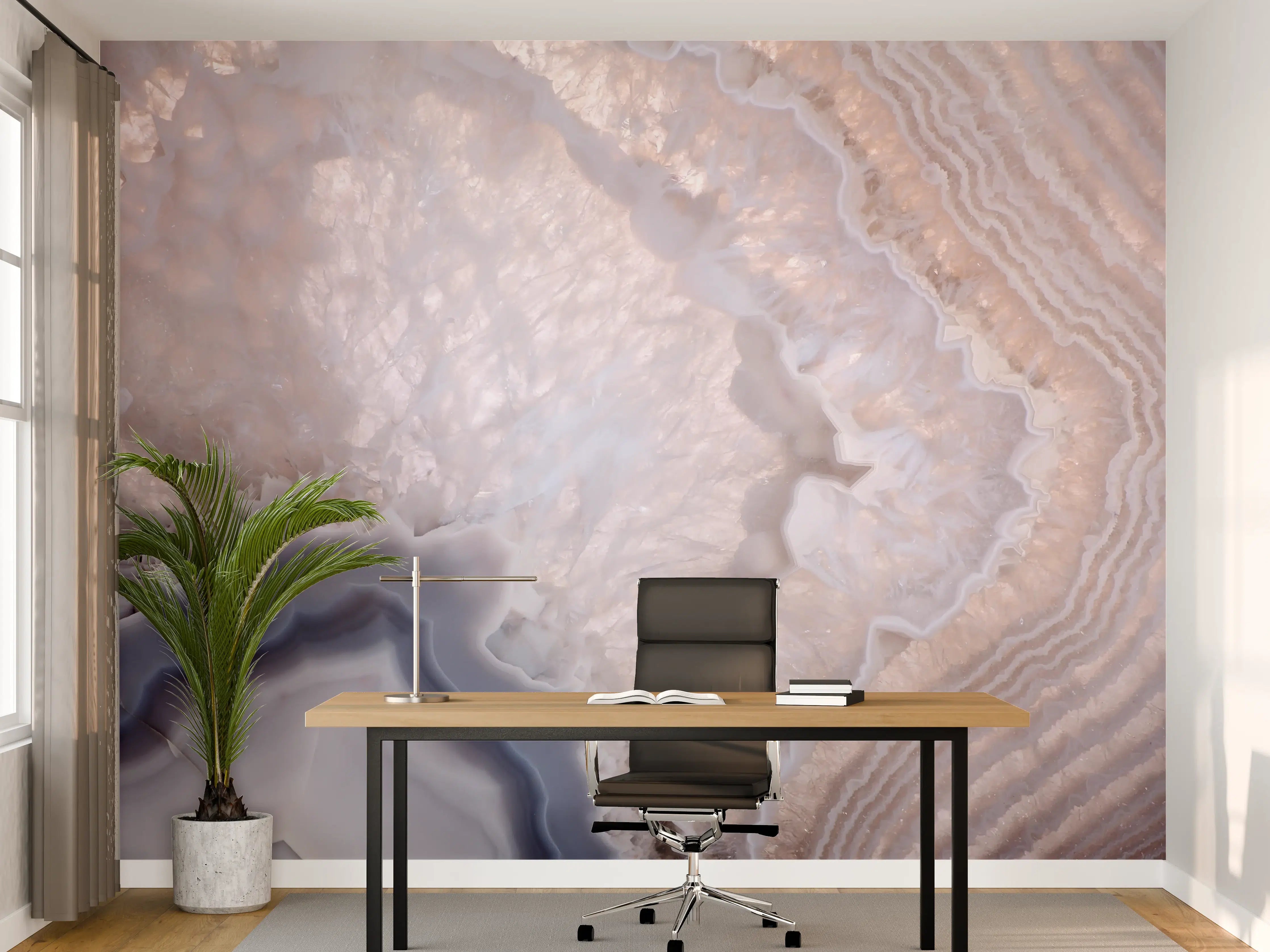 Büro Wandgestaltung - Quarz in Wellenstruktur 