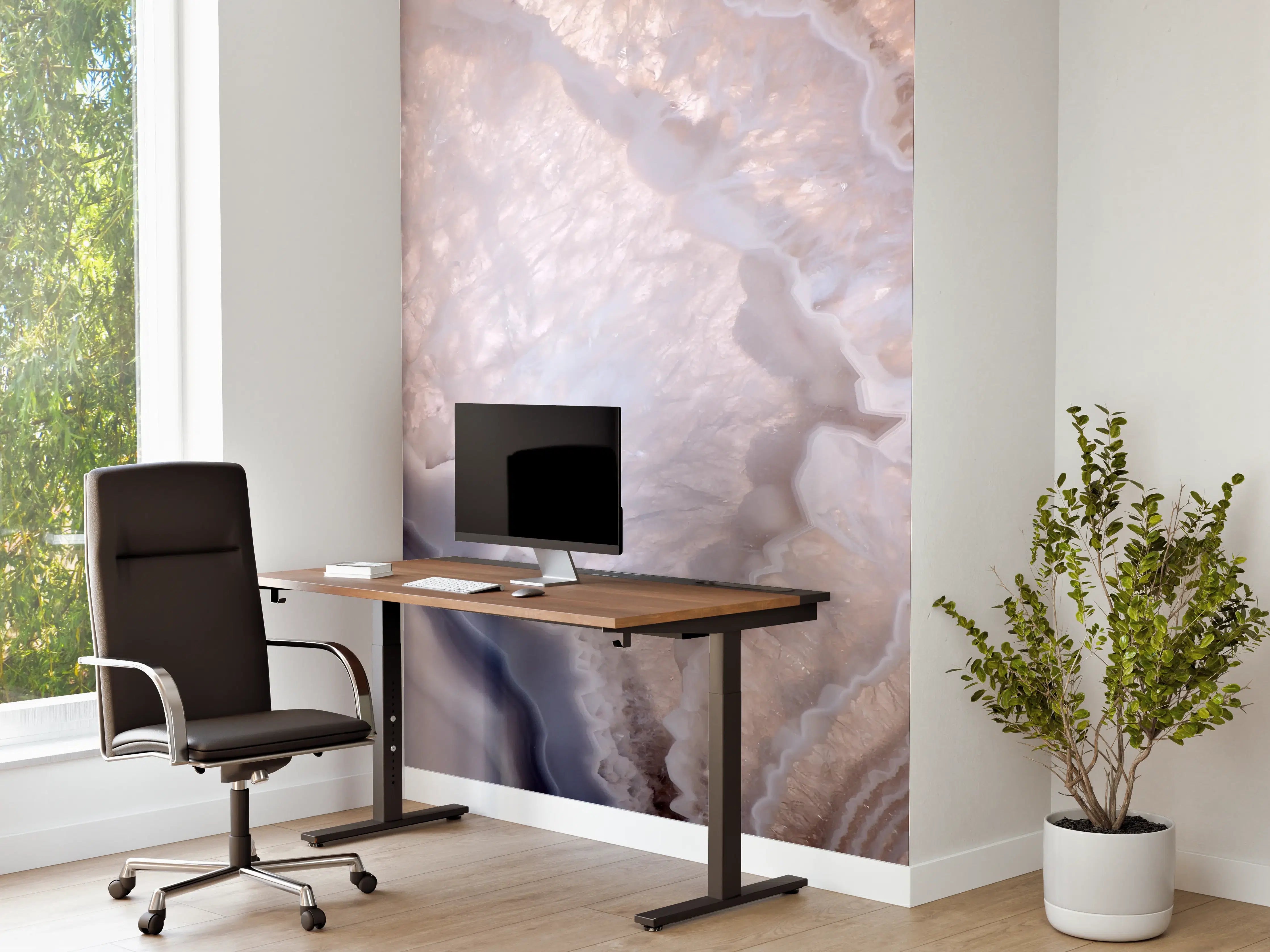 Büro Wandgestaltung - Quarz in Wellenstruktur 