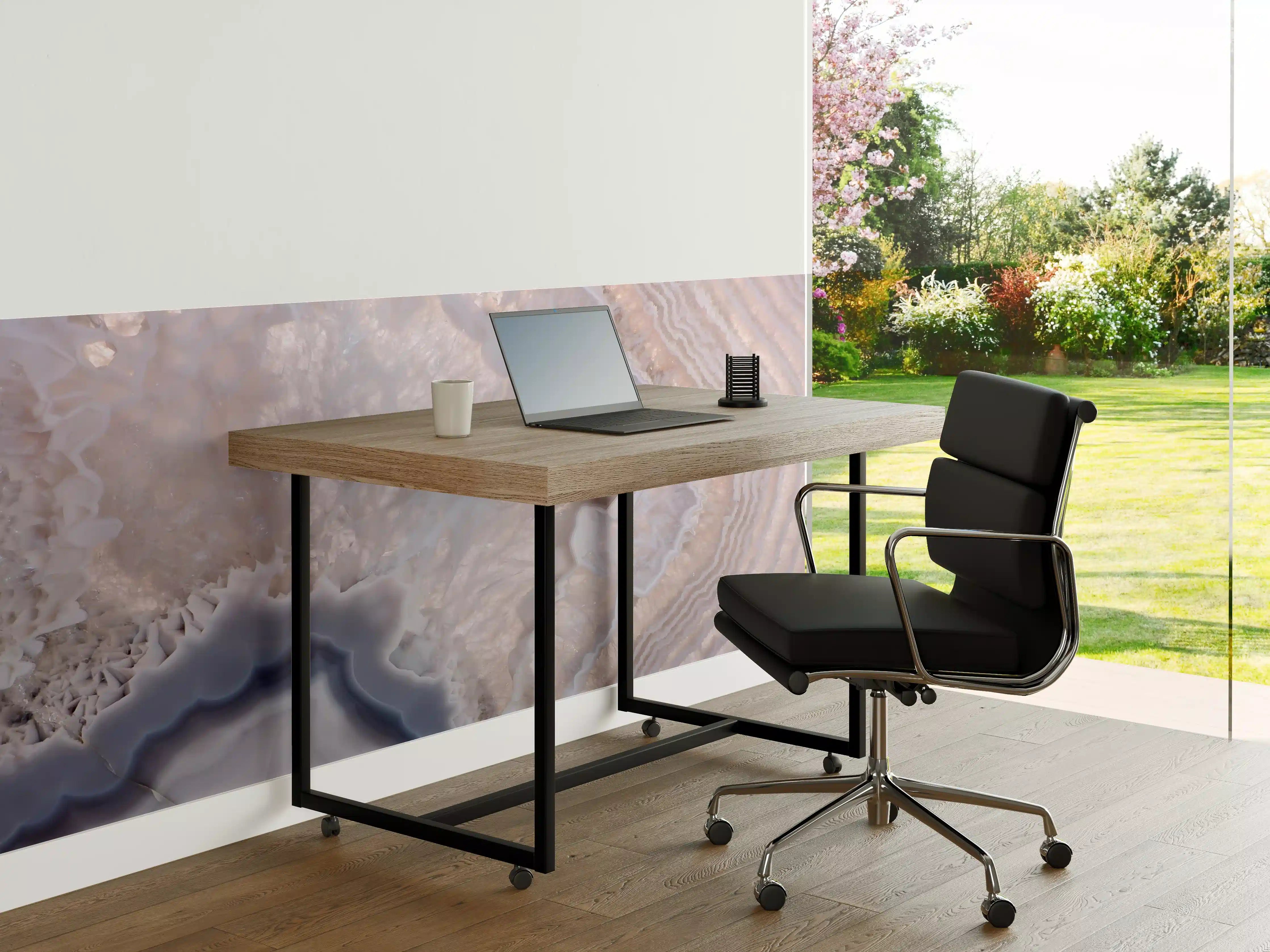 Büro Wandgestaltung - Quarz in Wellenstruktur 