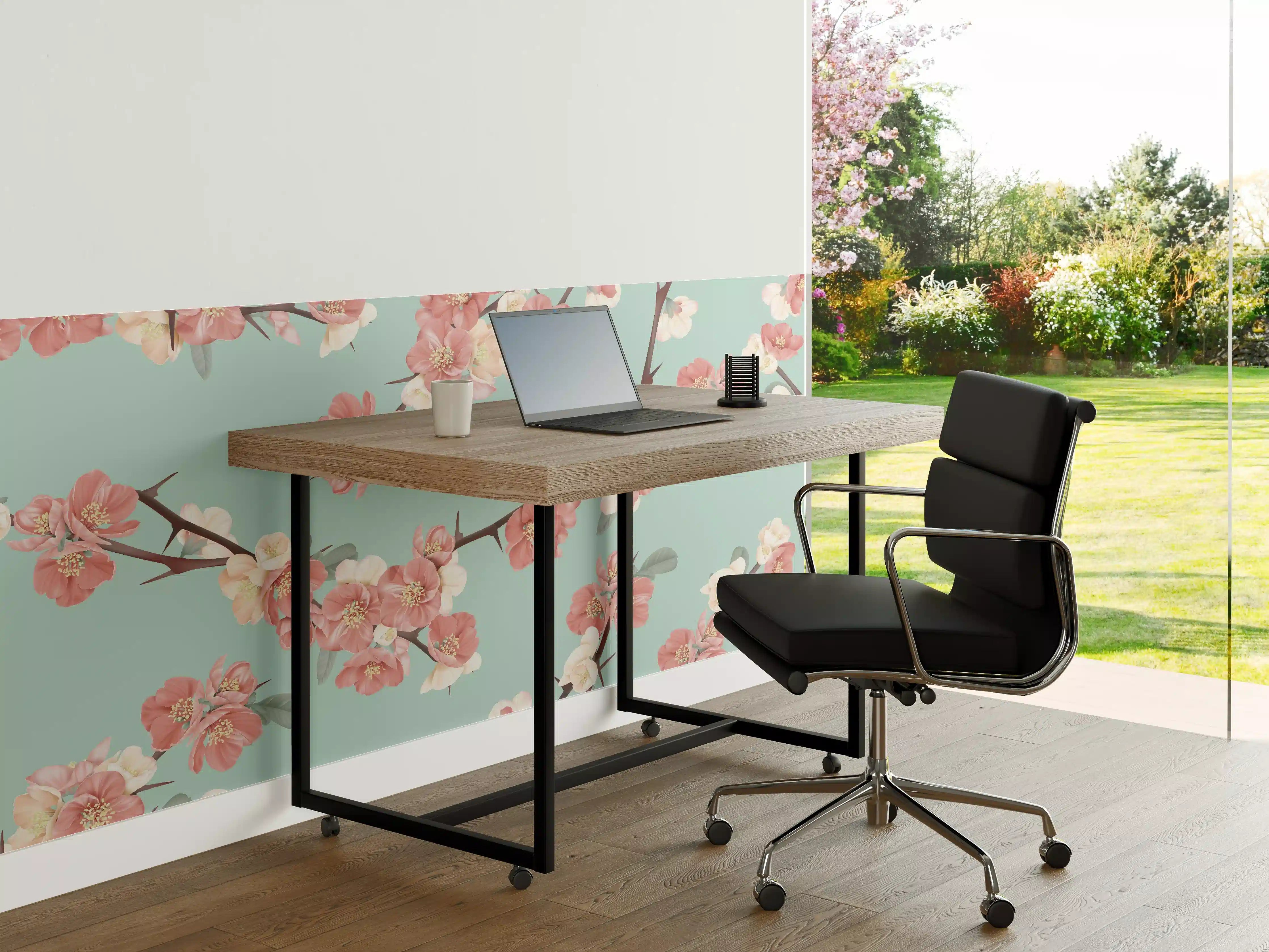 Büro Wandgestaltung - Quittenblüte Pastell Vintagemuster
