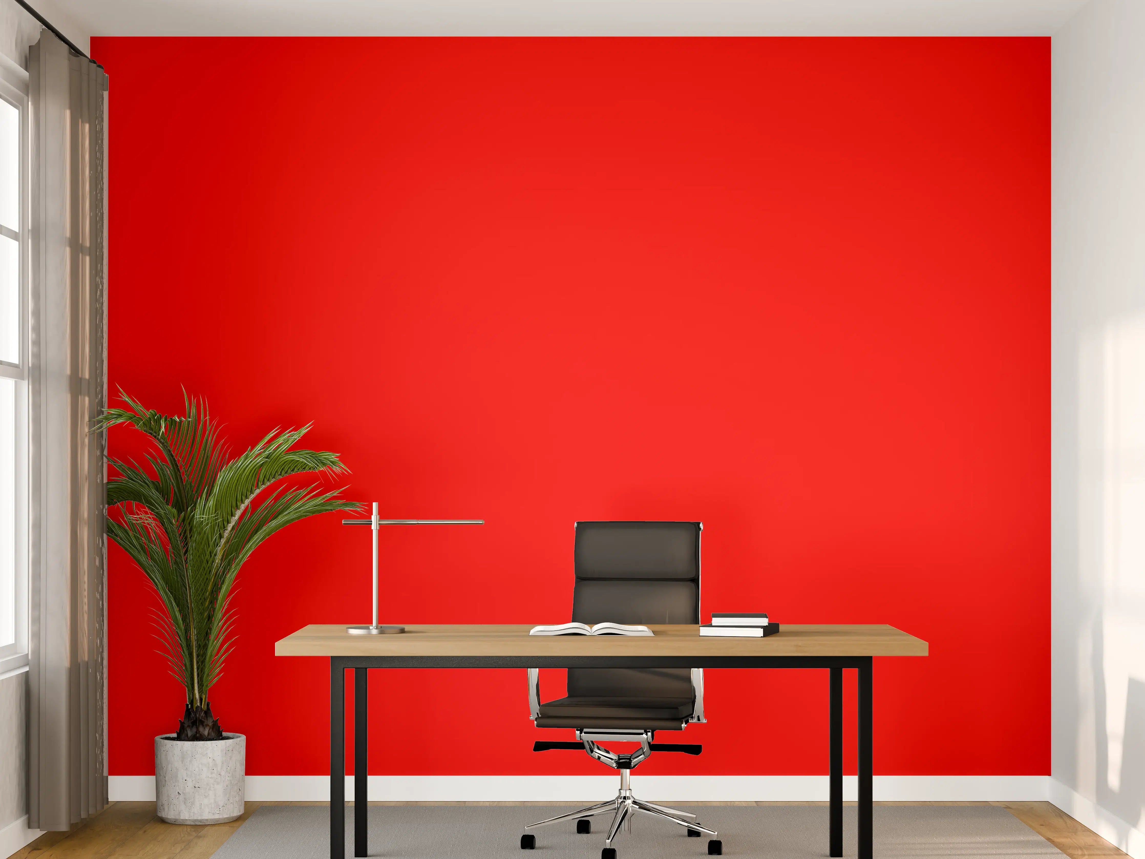 Büro Wandgestaltung - RAL 3026 (leuchtendes Hellrot)