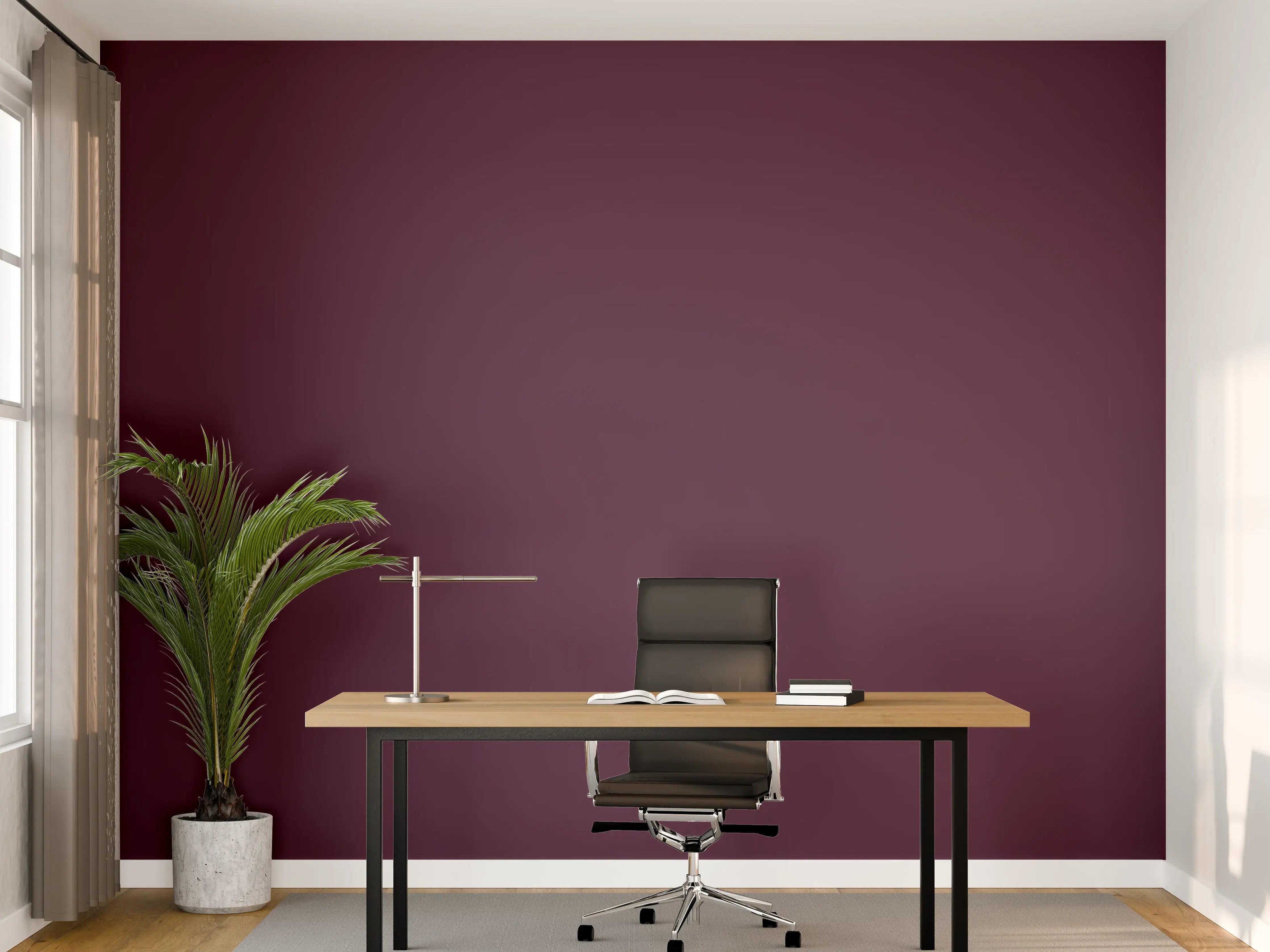 Büro Wandgestaltung - RAL 4007 Purpurrot