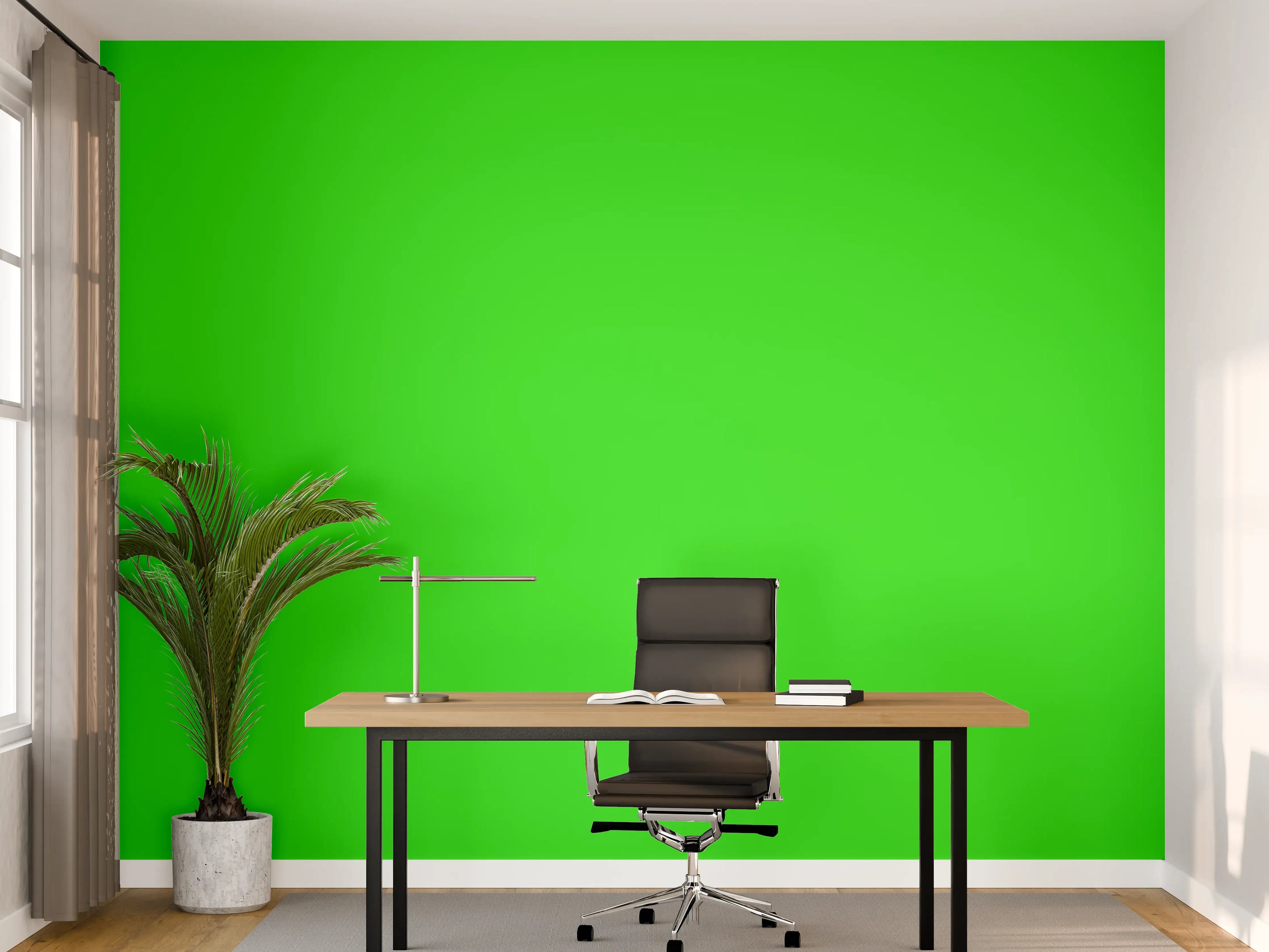 Büro Wandgestaltung - RAL 6037 Neongr&uuml;n