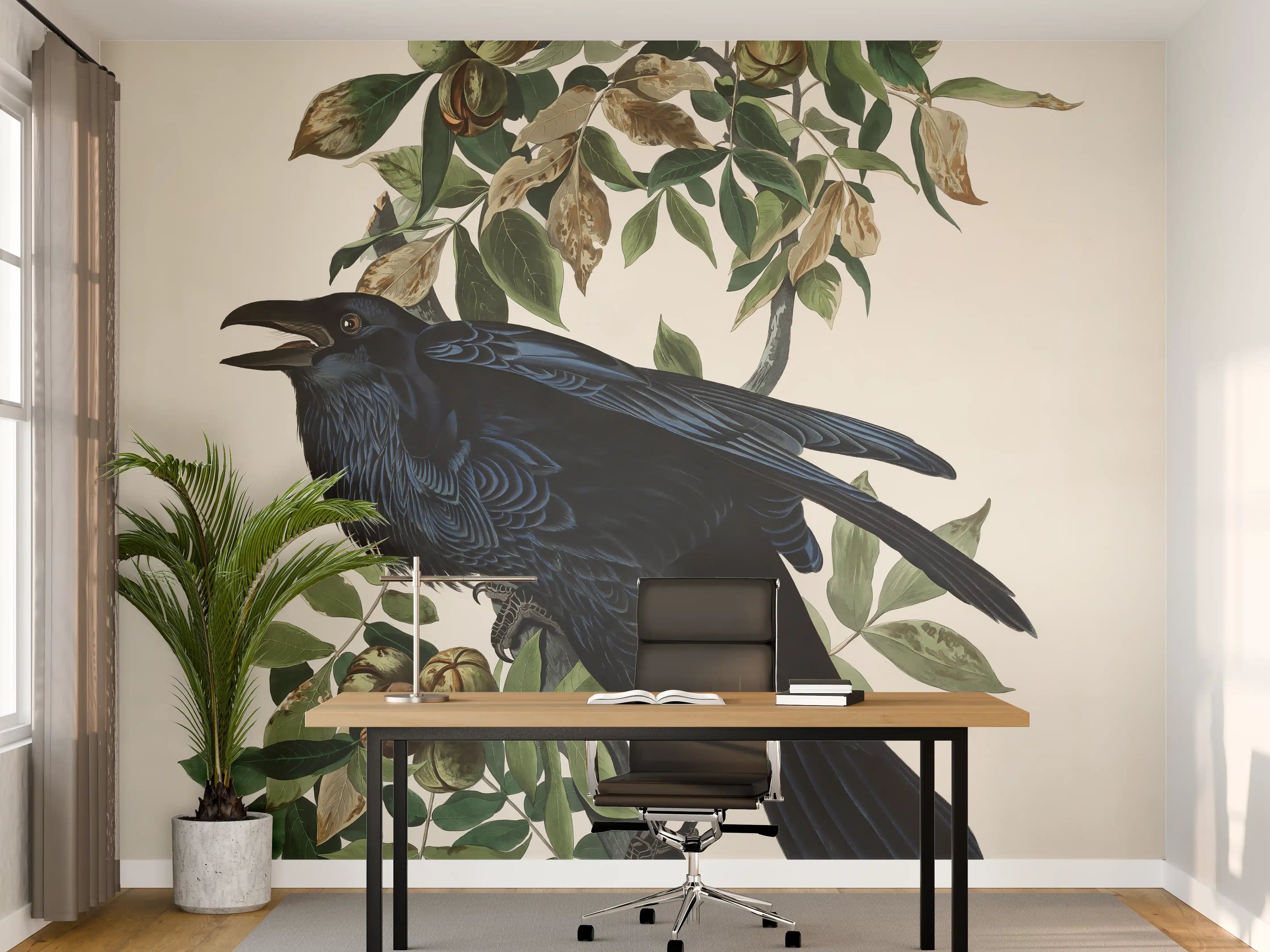 Büro Wandgestaltung - Raben Portrait - John James Audubon