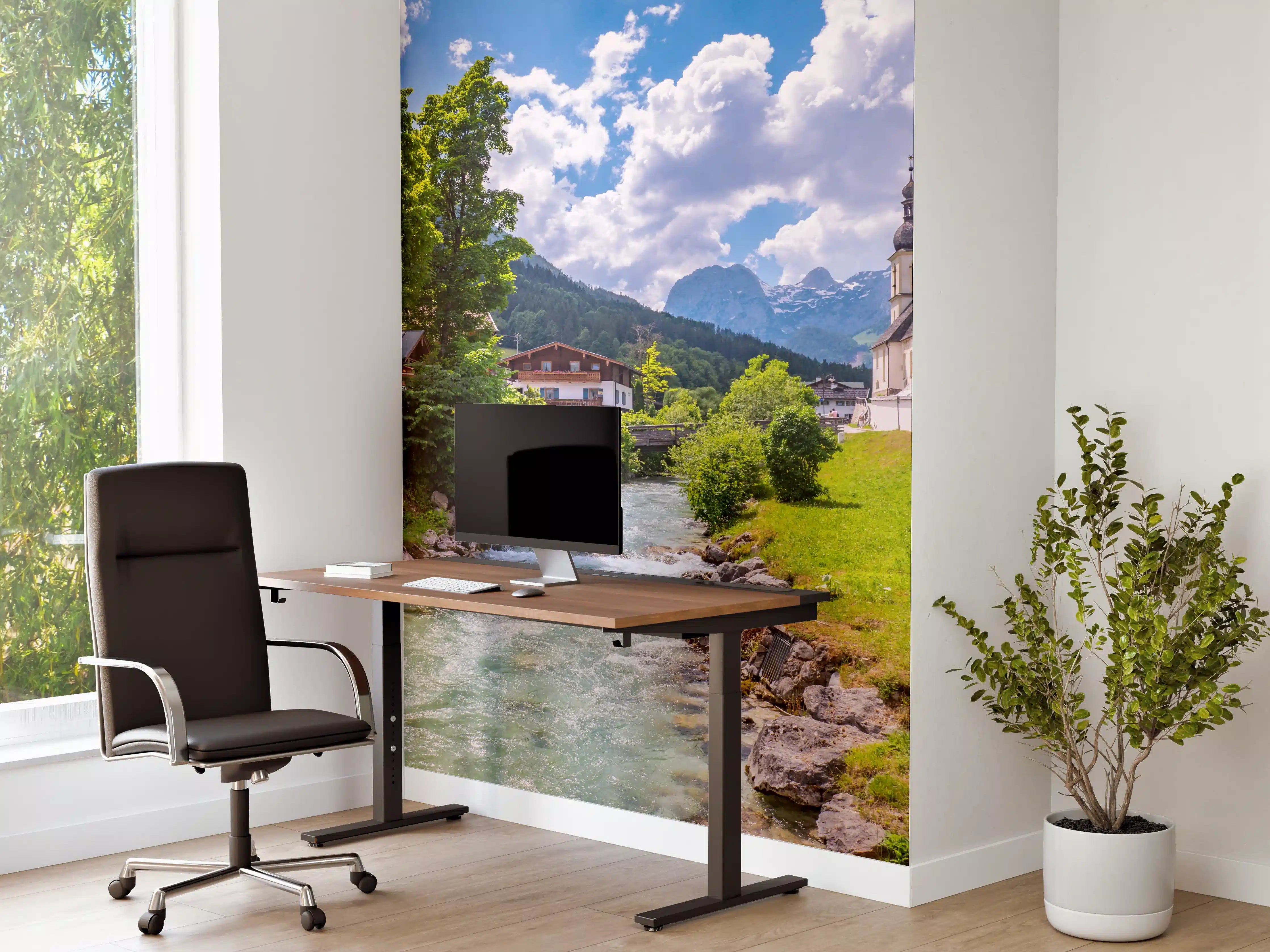 Büro Wandgestaltung - Ramsauer Kirche und Berge