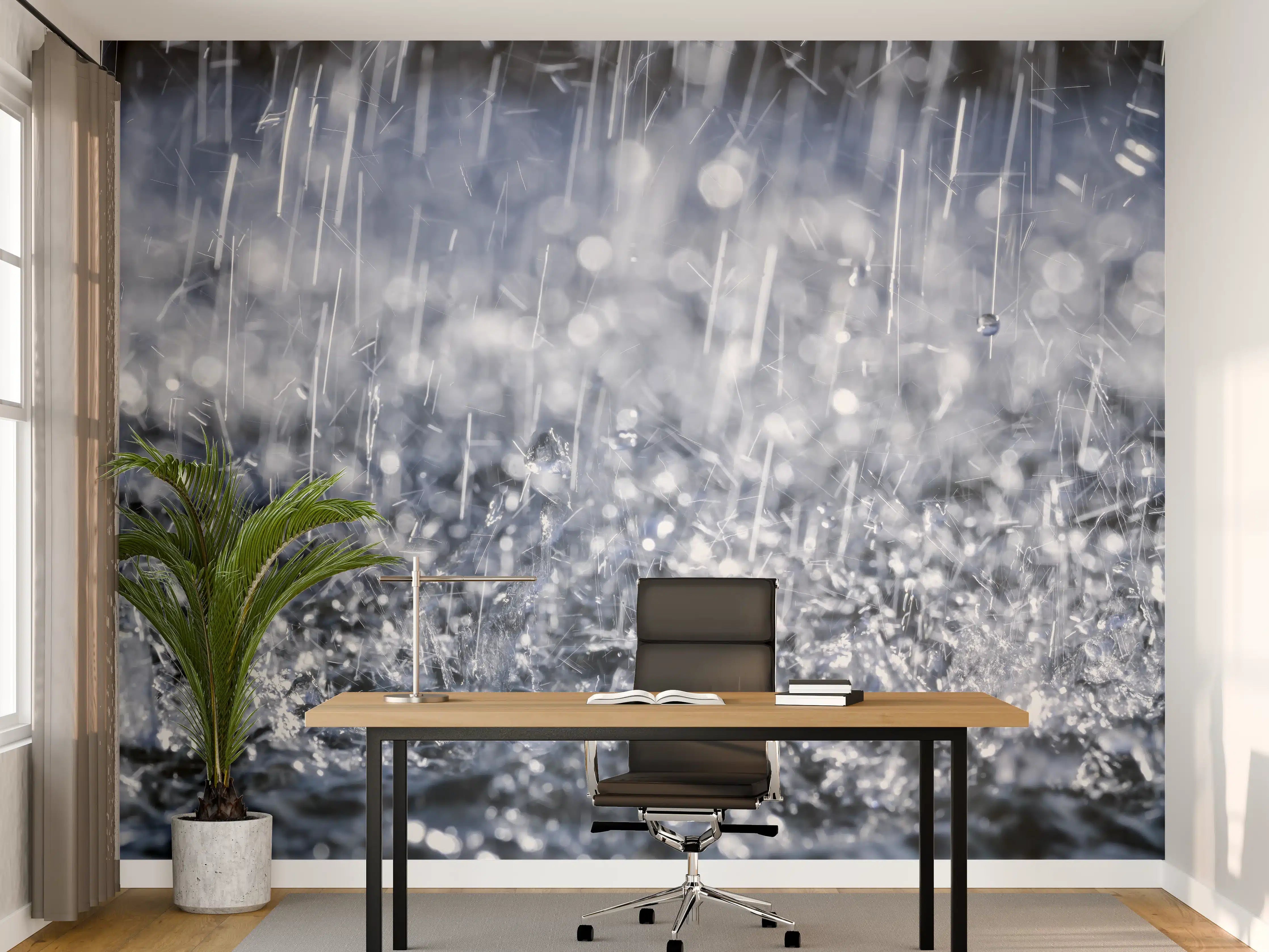 Büro Wandgestaltung - Regentropfen im Detail