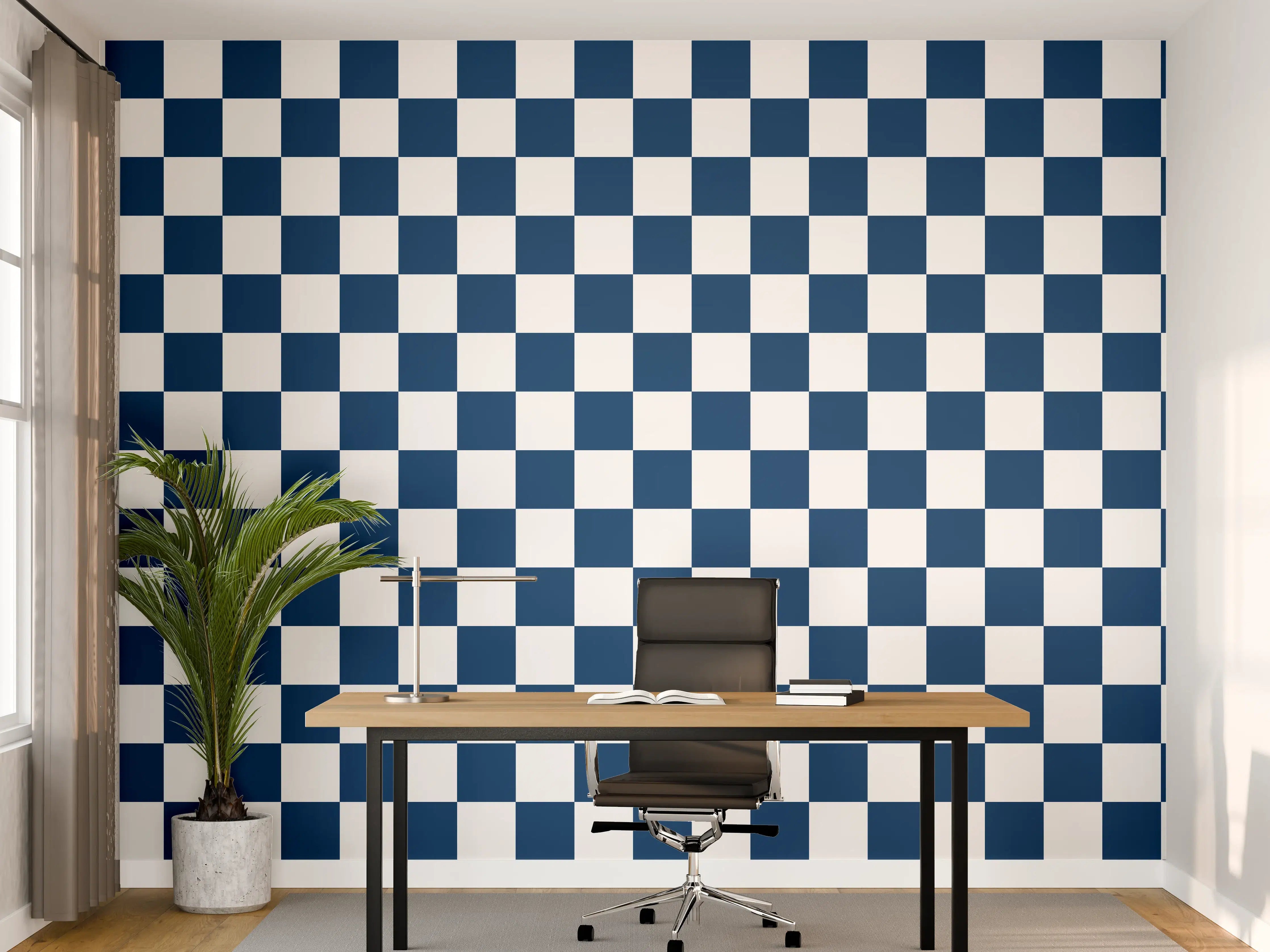 Büro Wandgestaltung - Retro Blau Nacht-Design