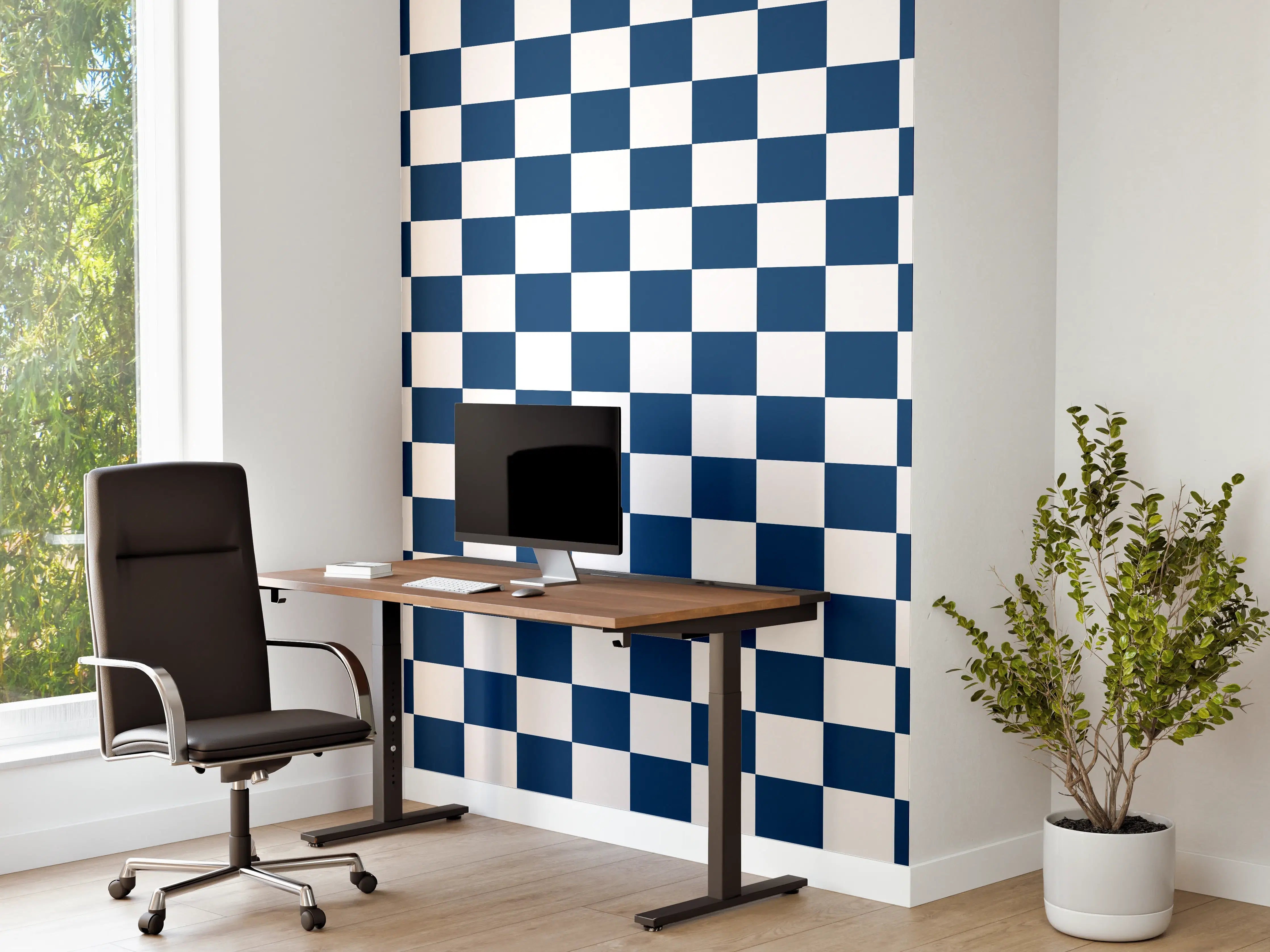 Büro Wandgestaltung - Retro Blau Nacht-Design