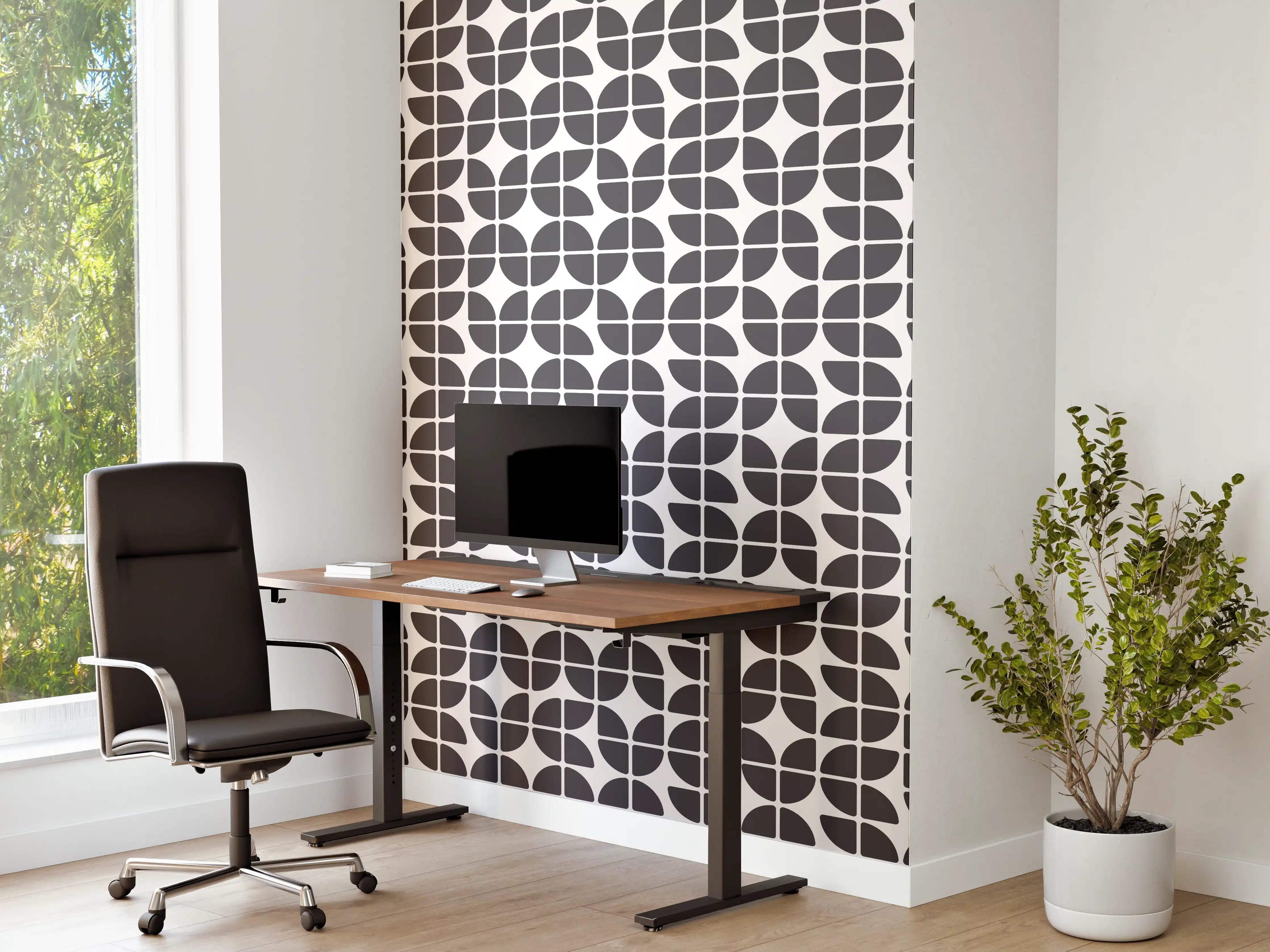 Büro Wandgestaltung - Retro Grazia Antracite Textur