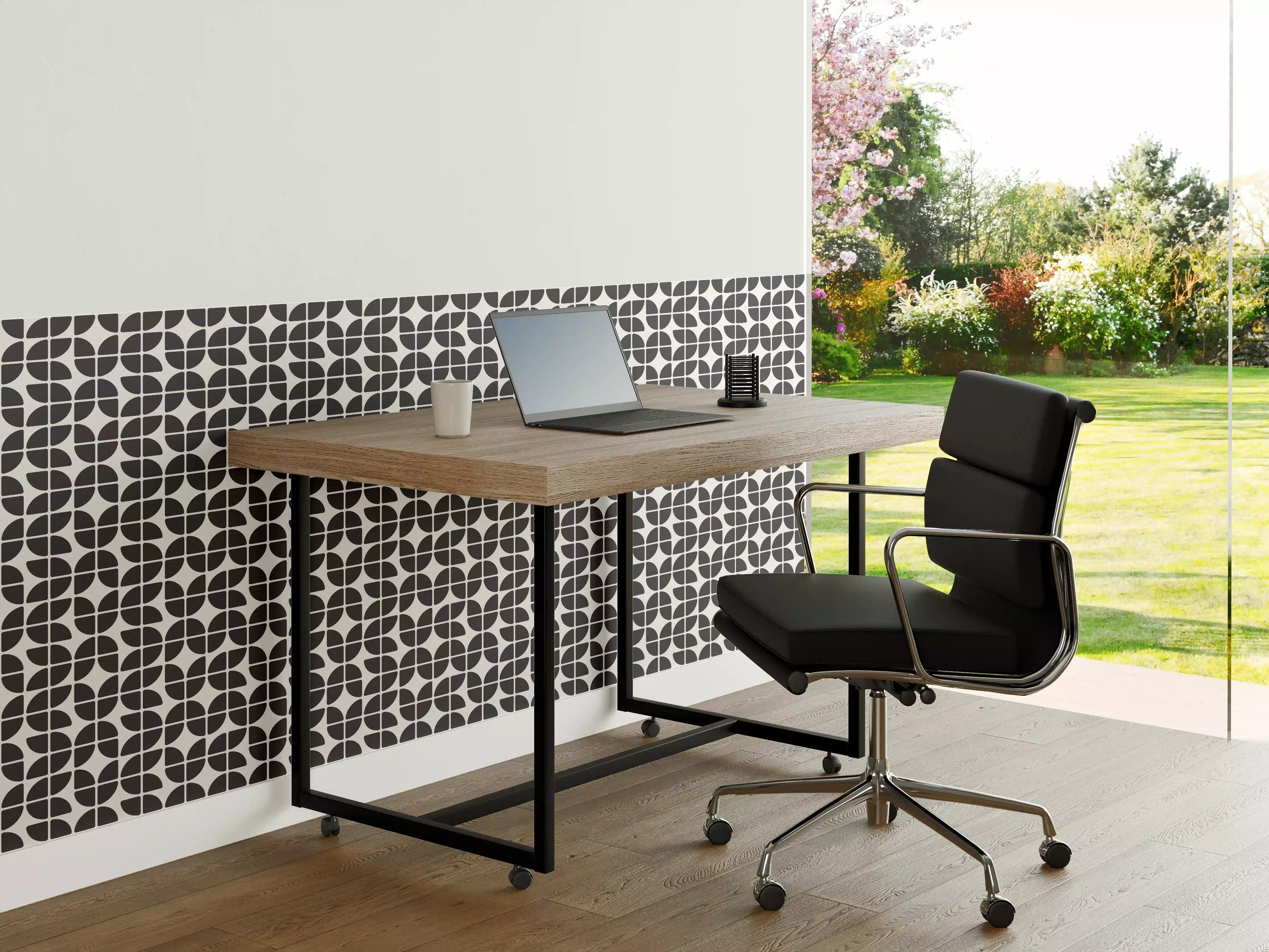 Büro Wandgestaltung - Retro Grazia Antracite Textur
