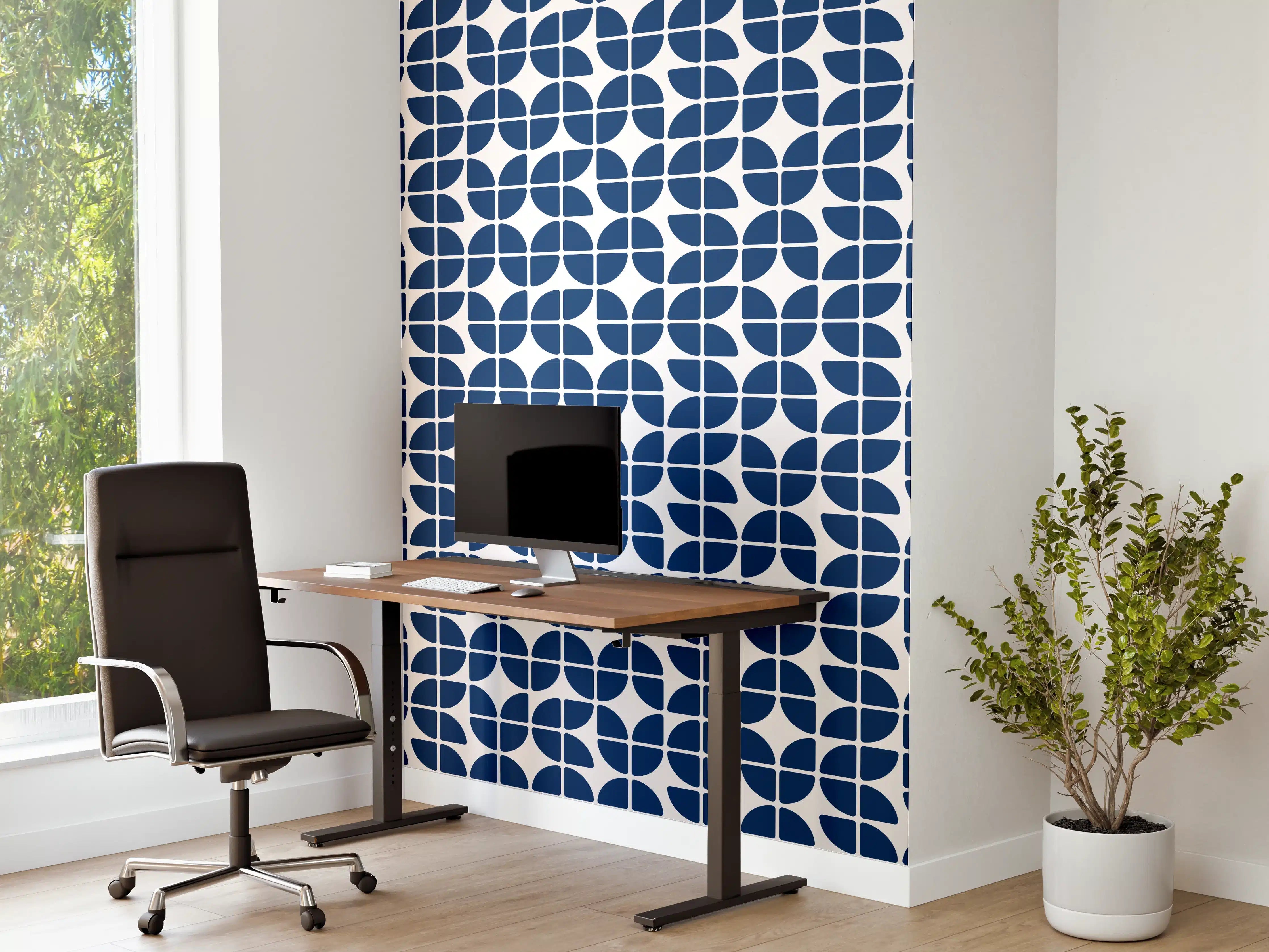 Büro Wandgestaltung - Retro-Grazia-Blau-Nacht