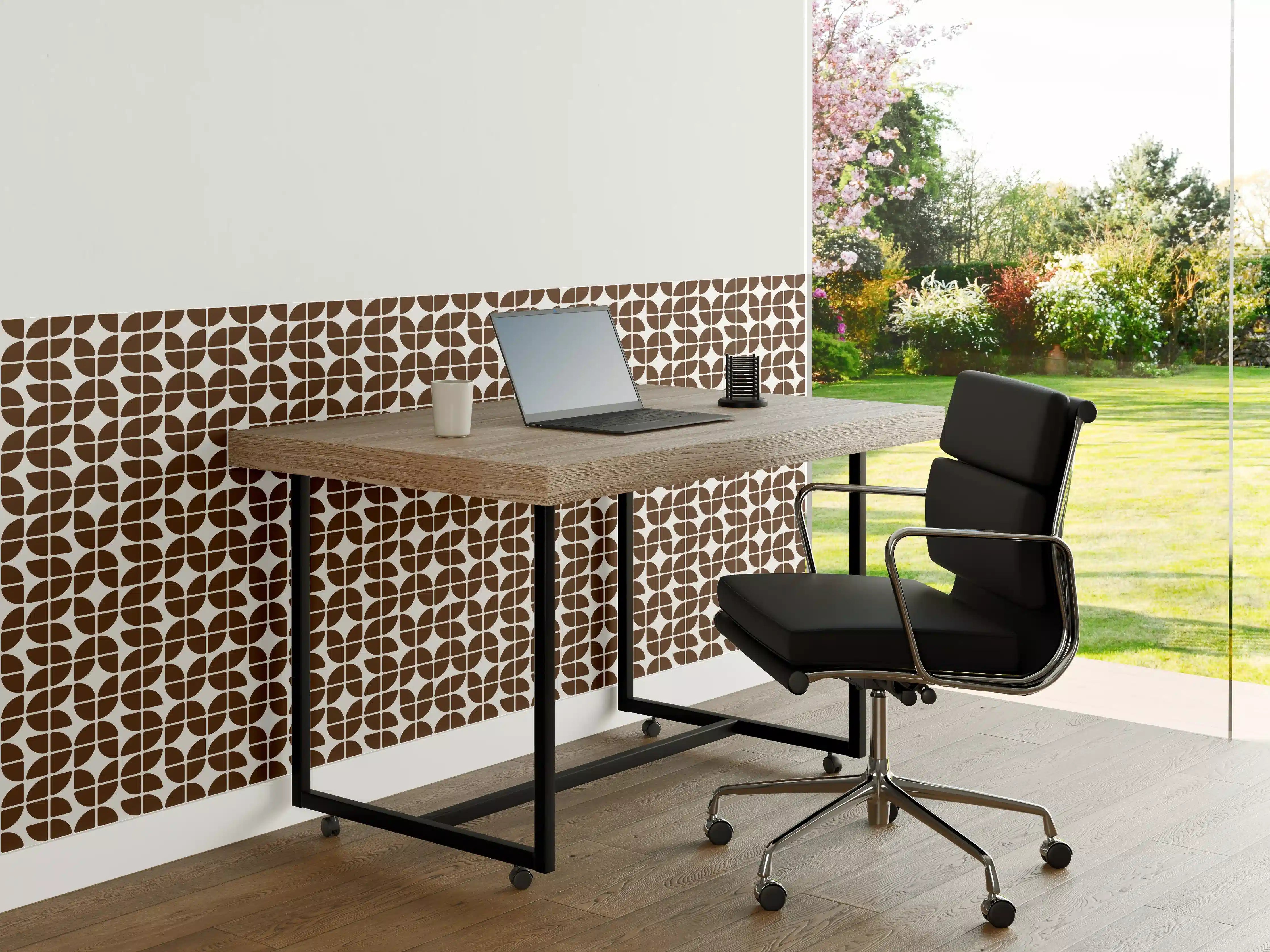 Büro Wandgestaltung - Retro-Grazia-Caffè-Muster