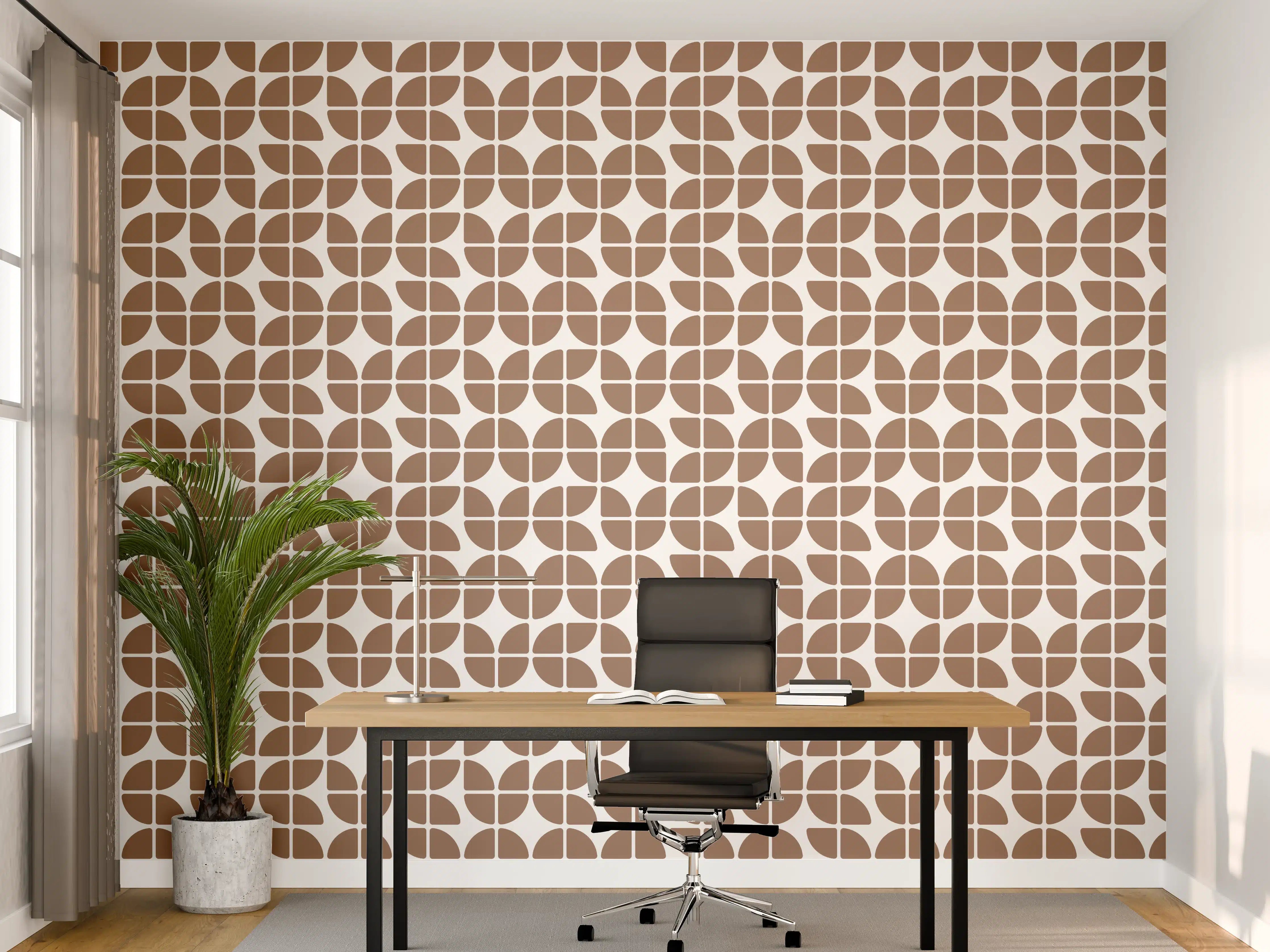 Büro Wandgestaltung - Retro Grazia Sigaro in Sepia- und Grautönen