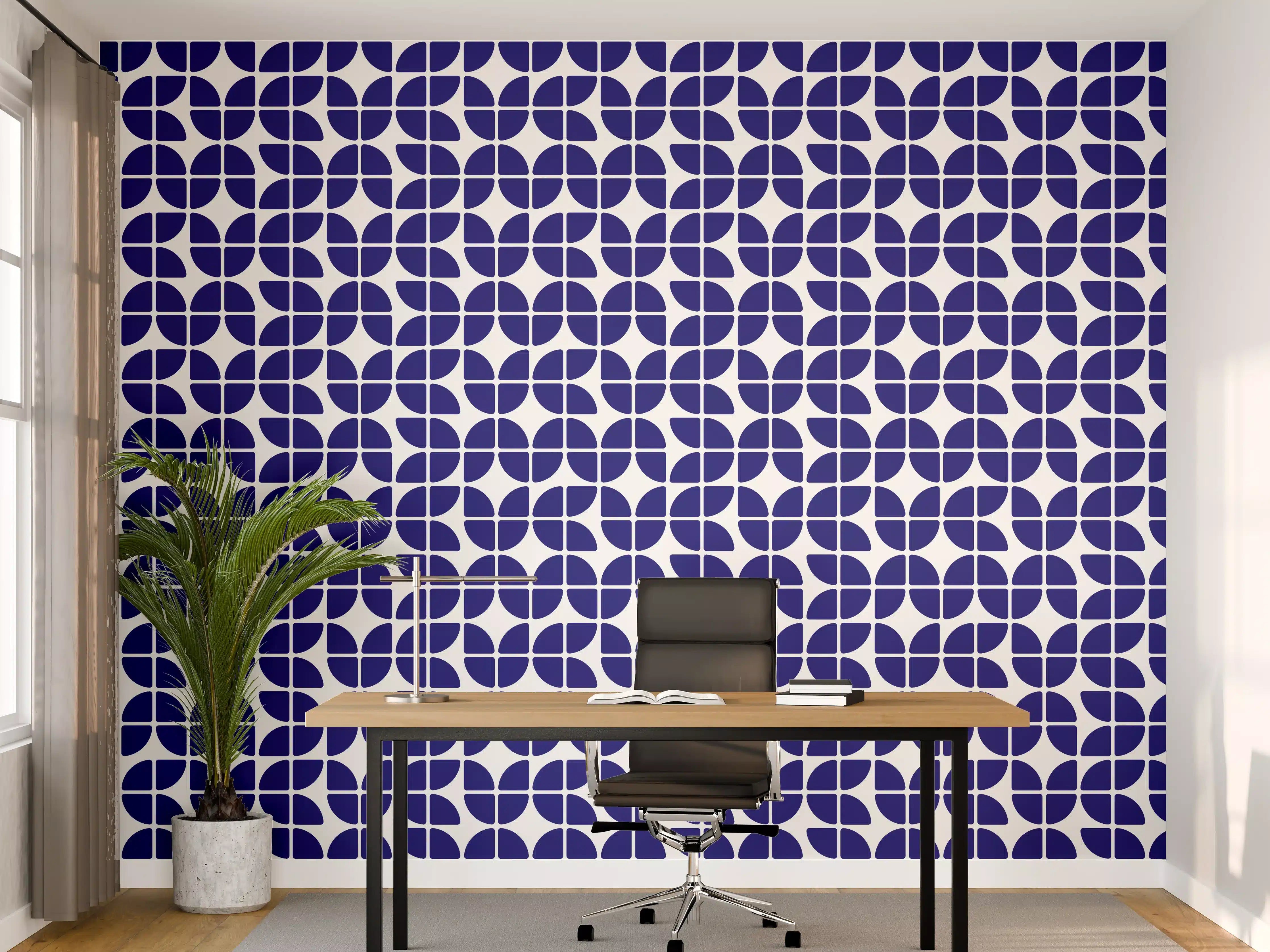 Büro Wandgestaltung - Retro-Grazia-Zaffiro-Muster