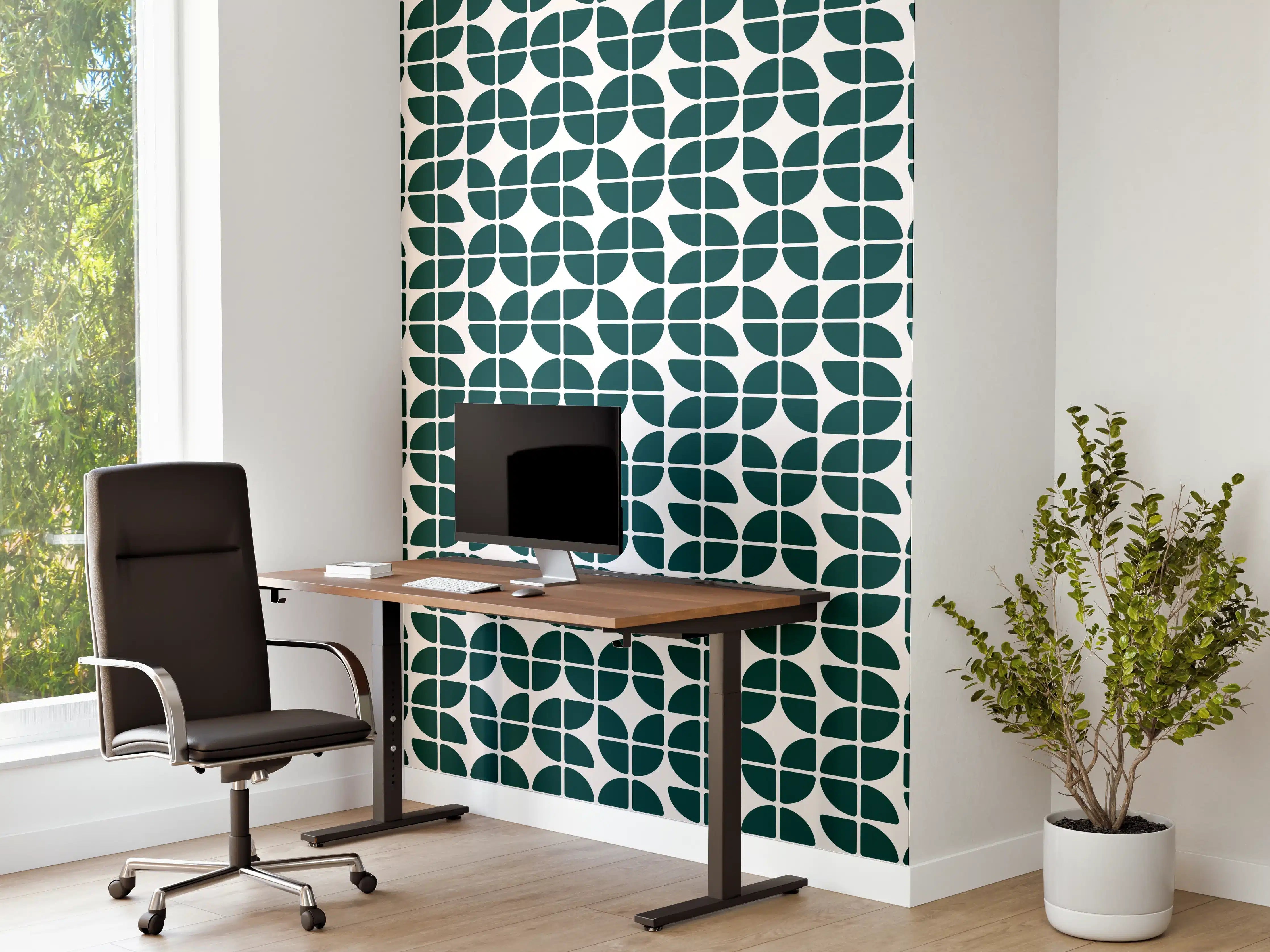 Büro Wandgestaltung - Retro Grün Petrol Design