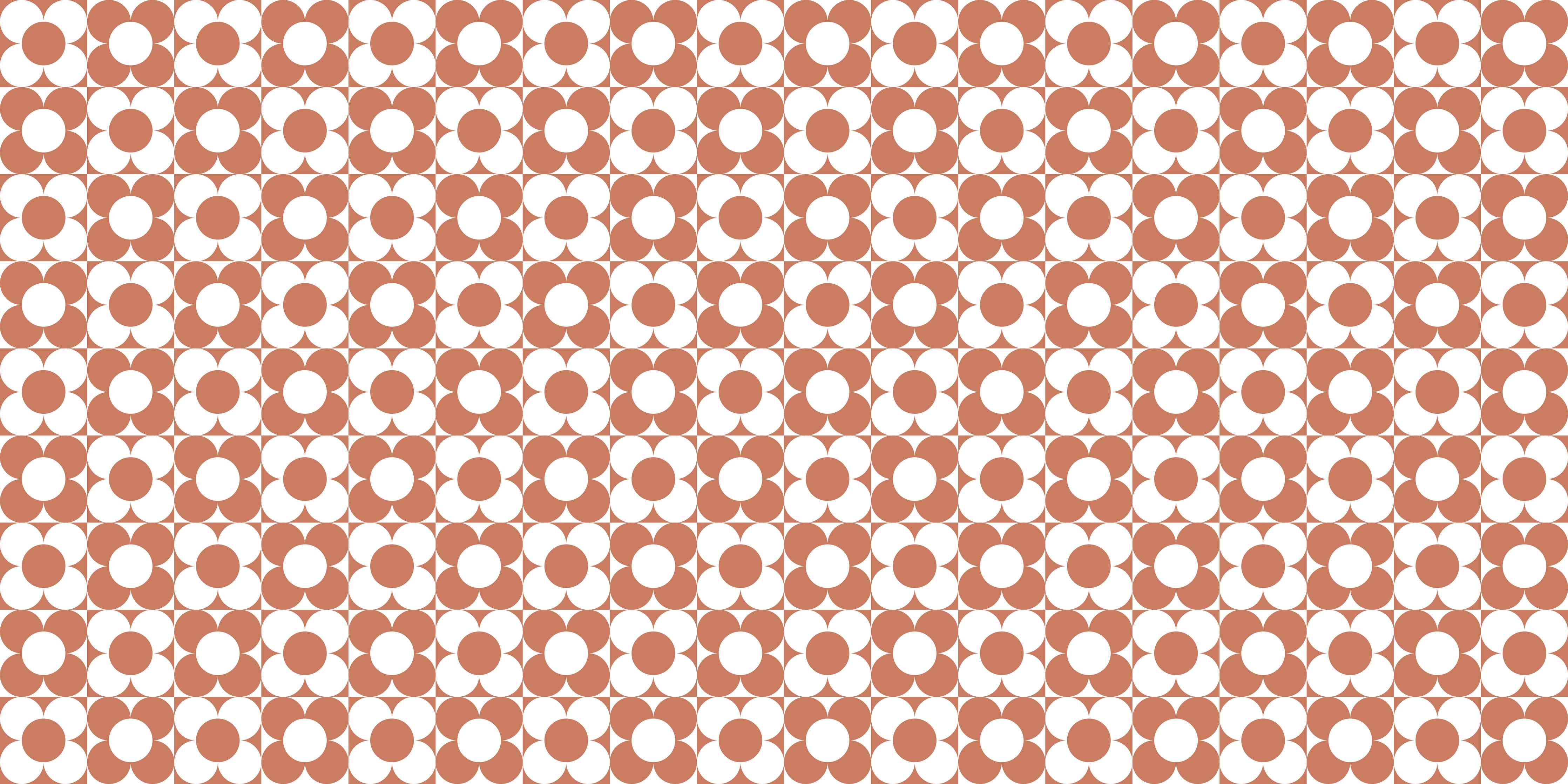 Büro Wandgestaltung-Retro Primavera in Terracotta mit Graunuancen