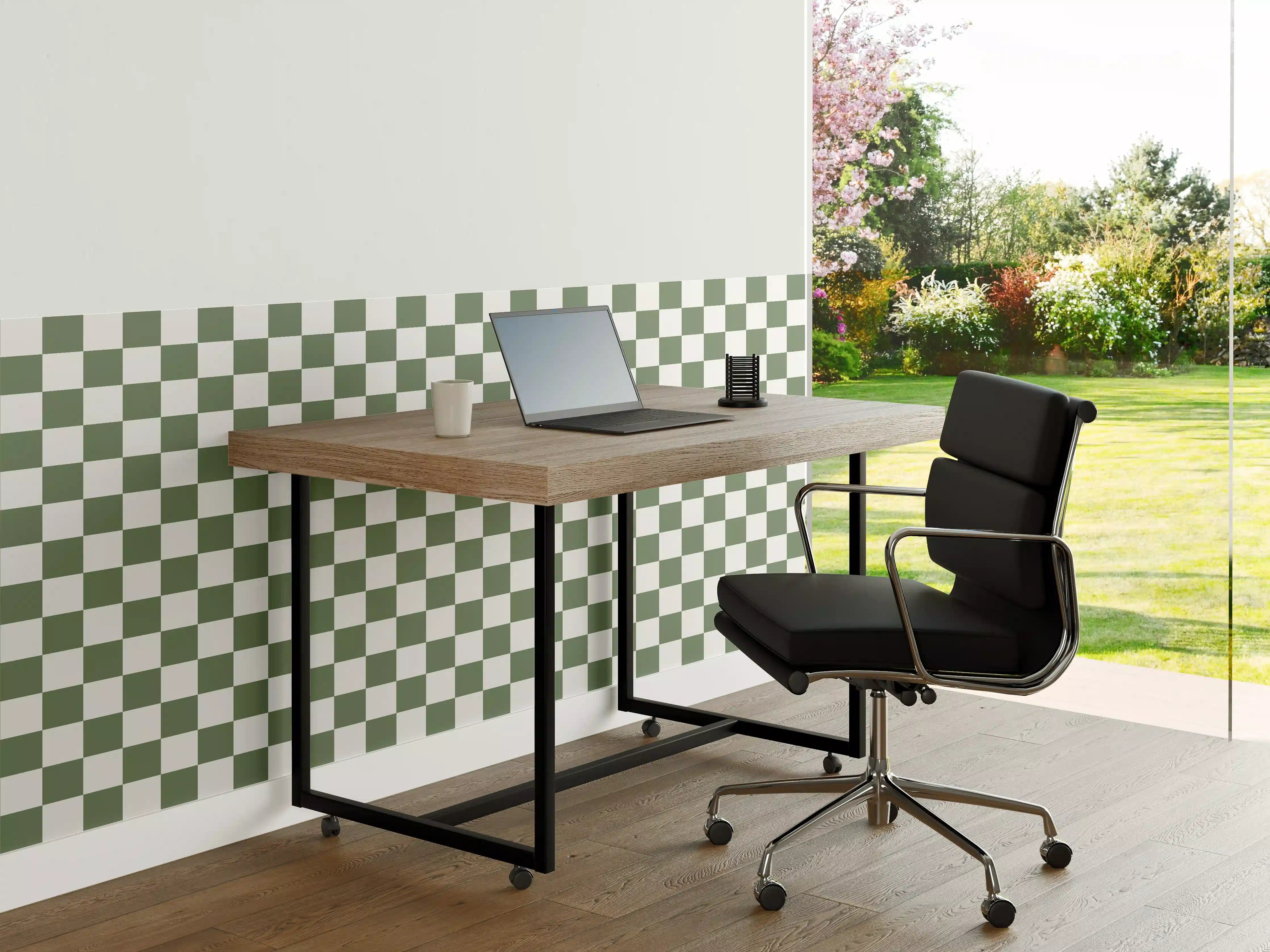 Büro Wandgestaltung - Retro-Scacco-Oliva-Effekt