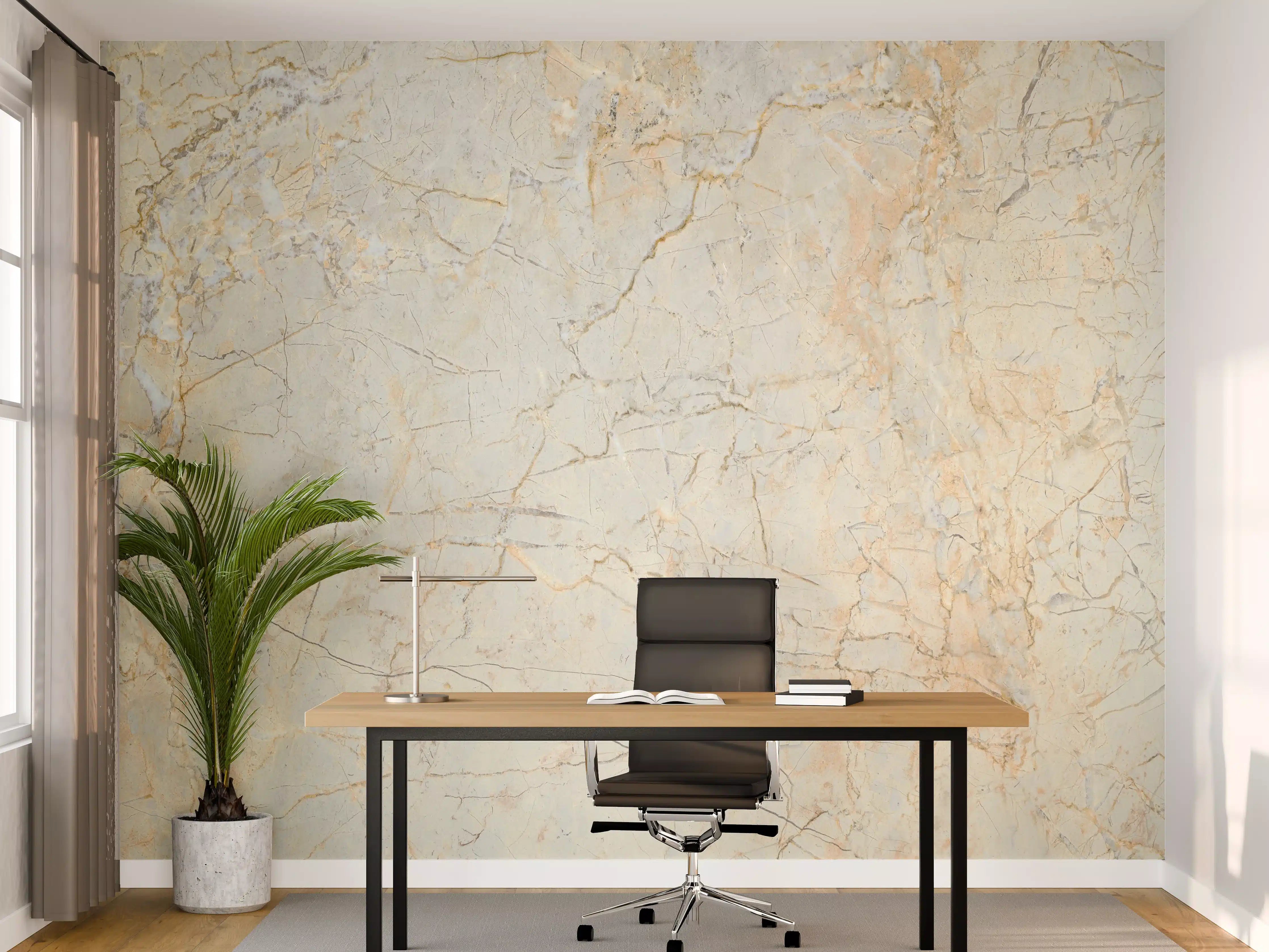 Büro Wandgestaltung - Rissige Marmorwand