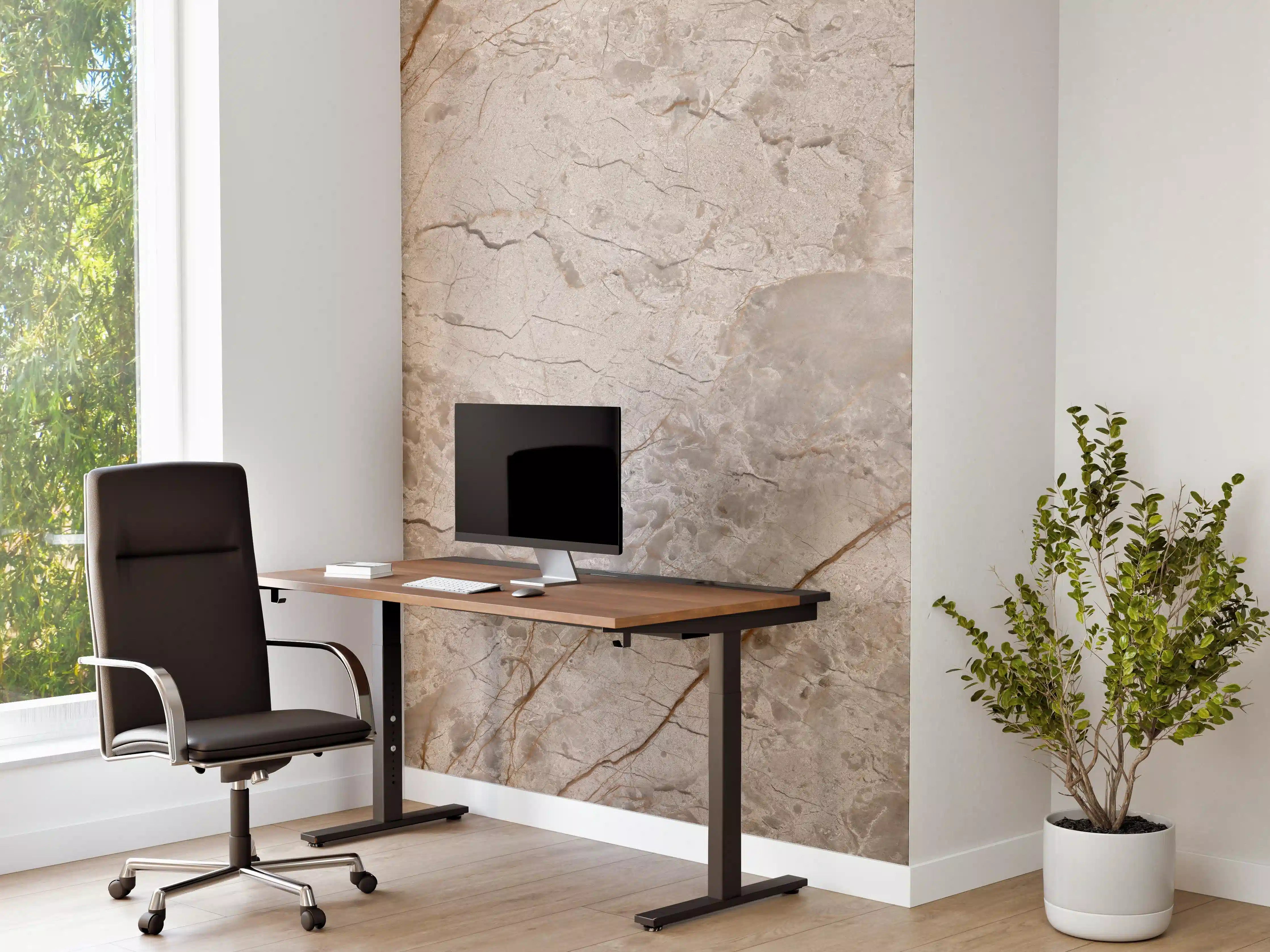 Büro Wandgestaltung - Rissiger beiger Marmor