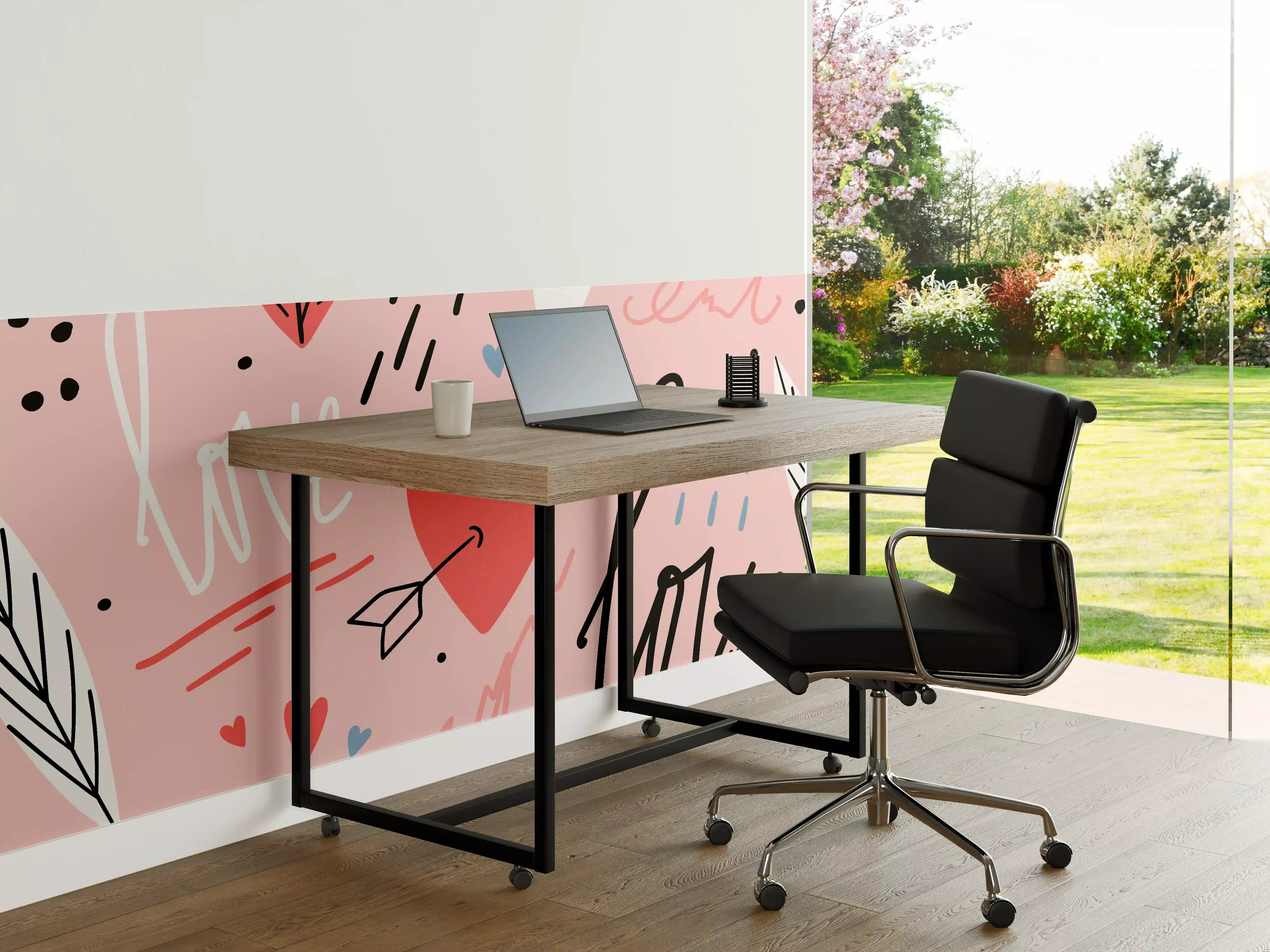 Büro Wandgestaltung - Romantisches Liebe Herz Muster
