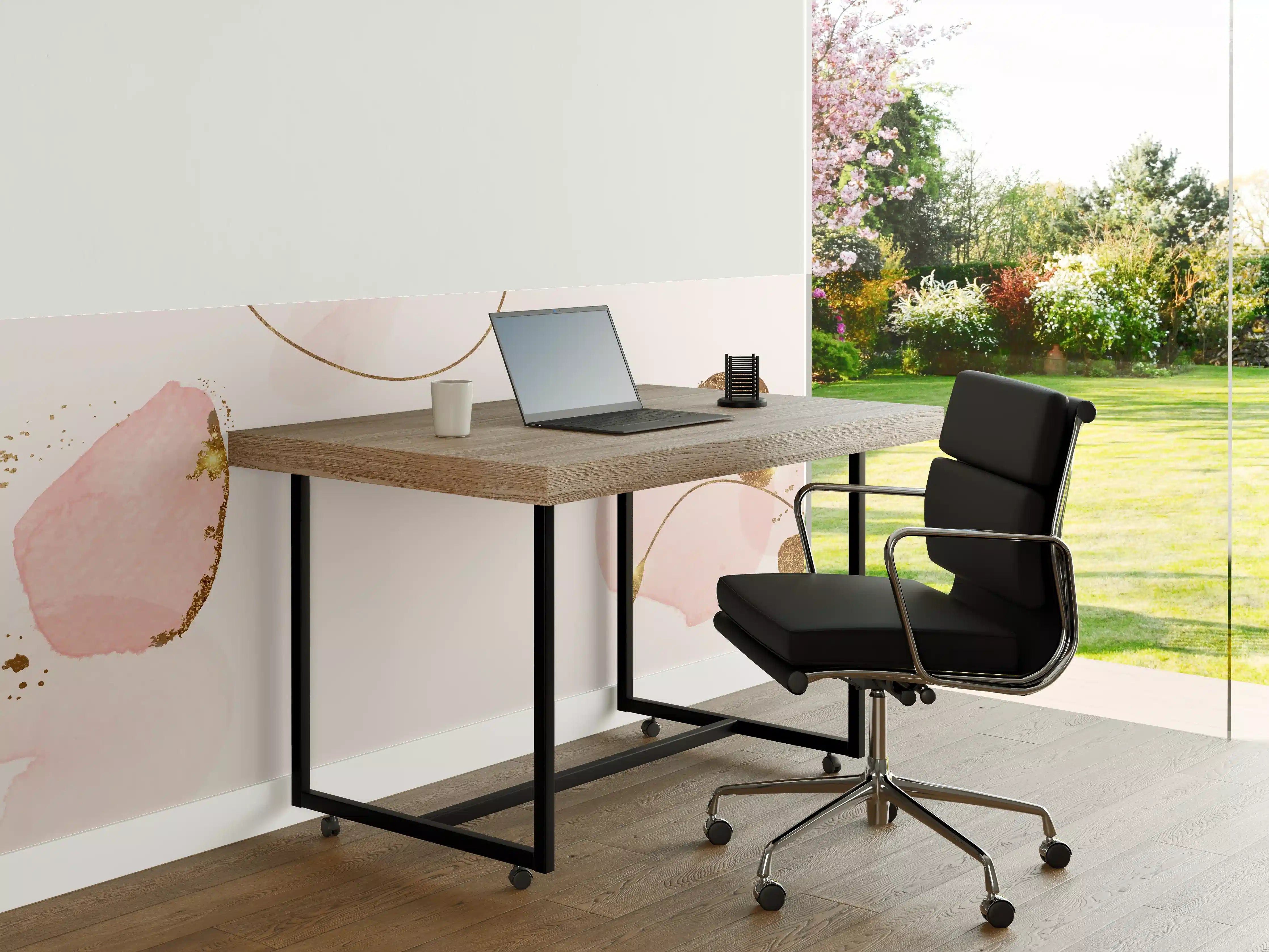 Büro Wandgestaltung - Rosa Gold Akzent Aquarell