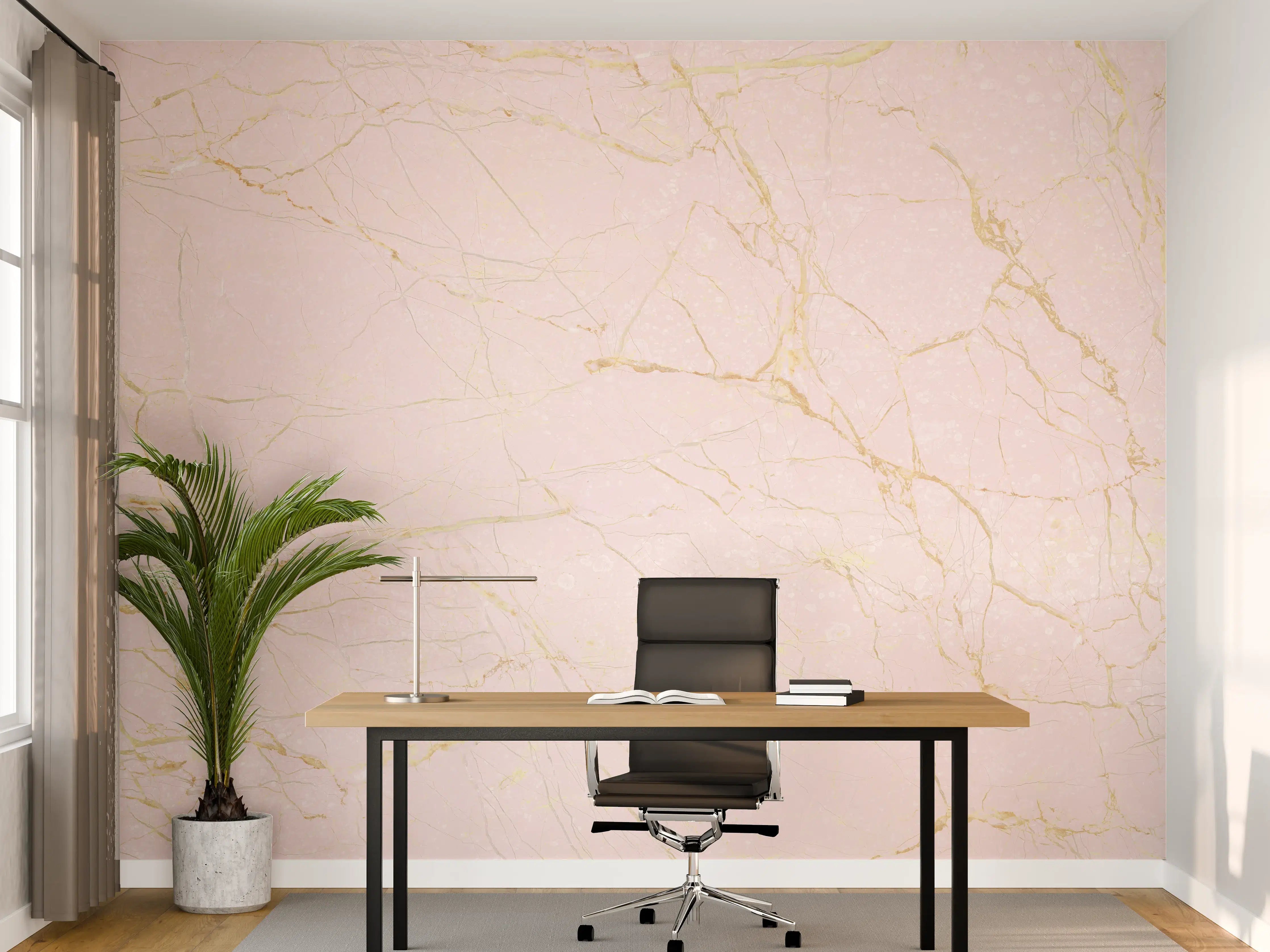 Büro Wandgestaltung - Rosa-Gold Marmor