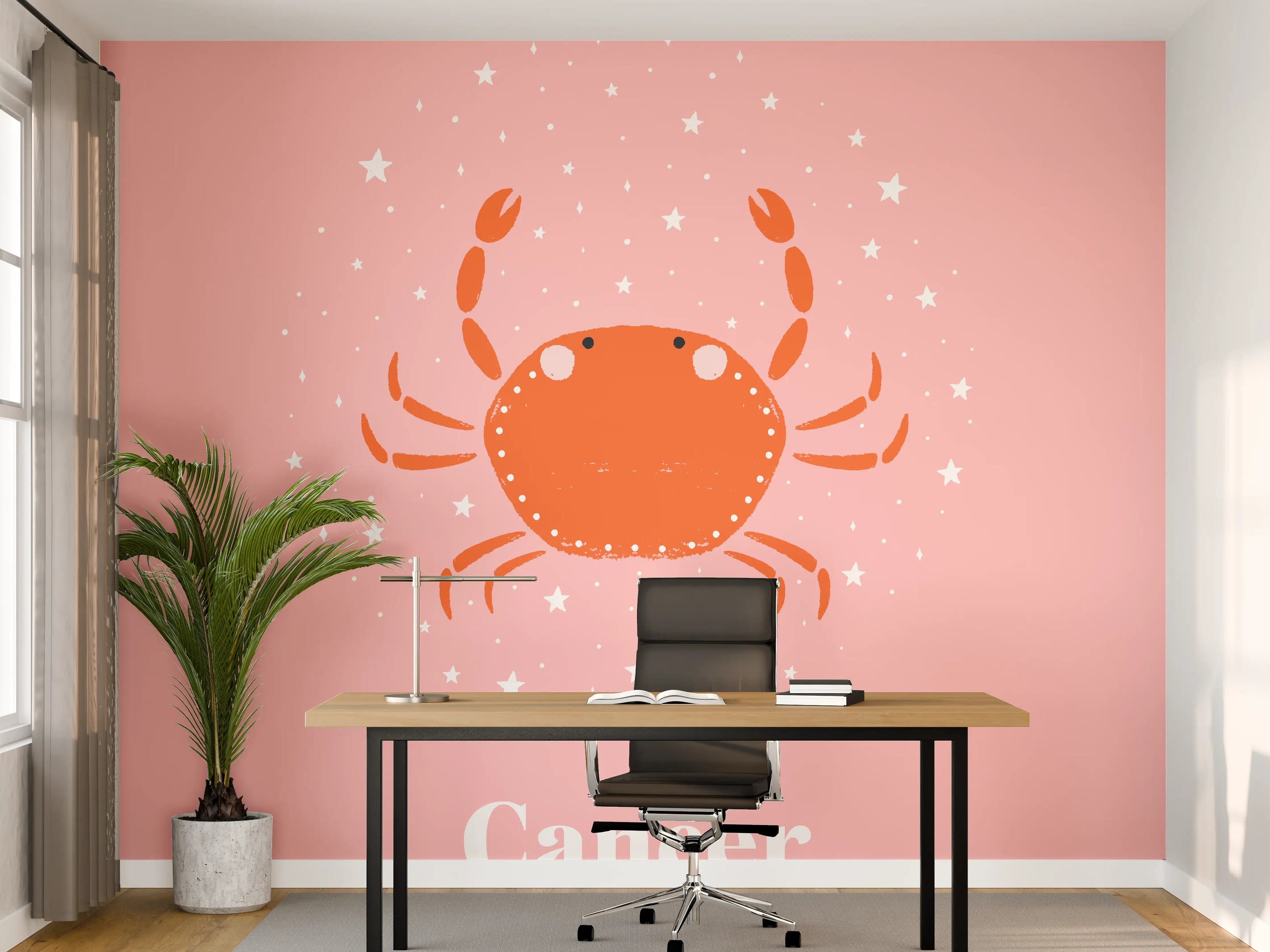 Büro Wandgestaltung - Rosa Krebs Sternzeichen