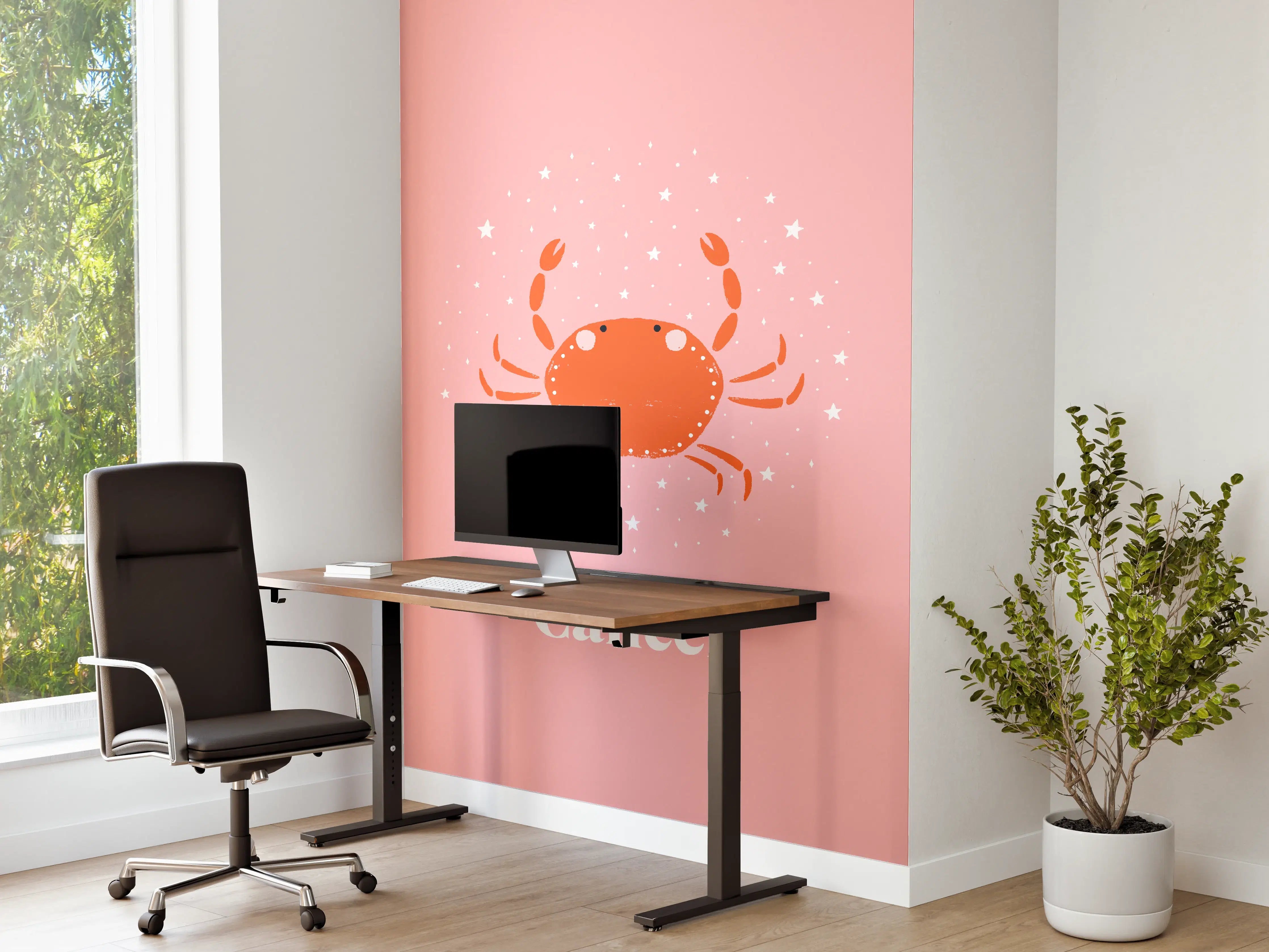 Büro Wandgestaltung - Rosa Krebs Sternzeichen
