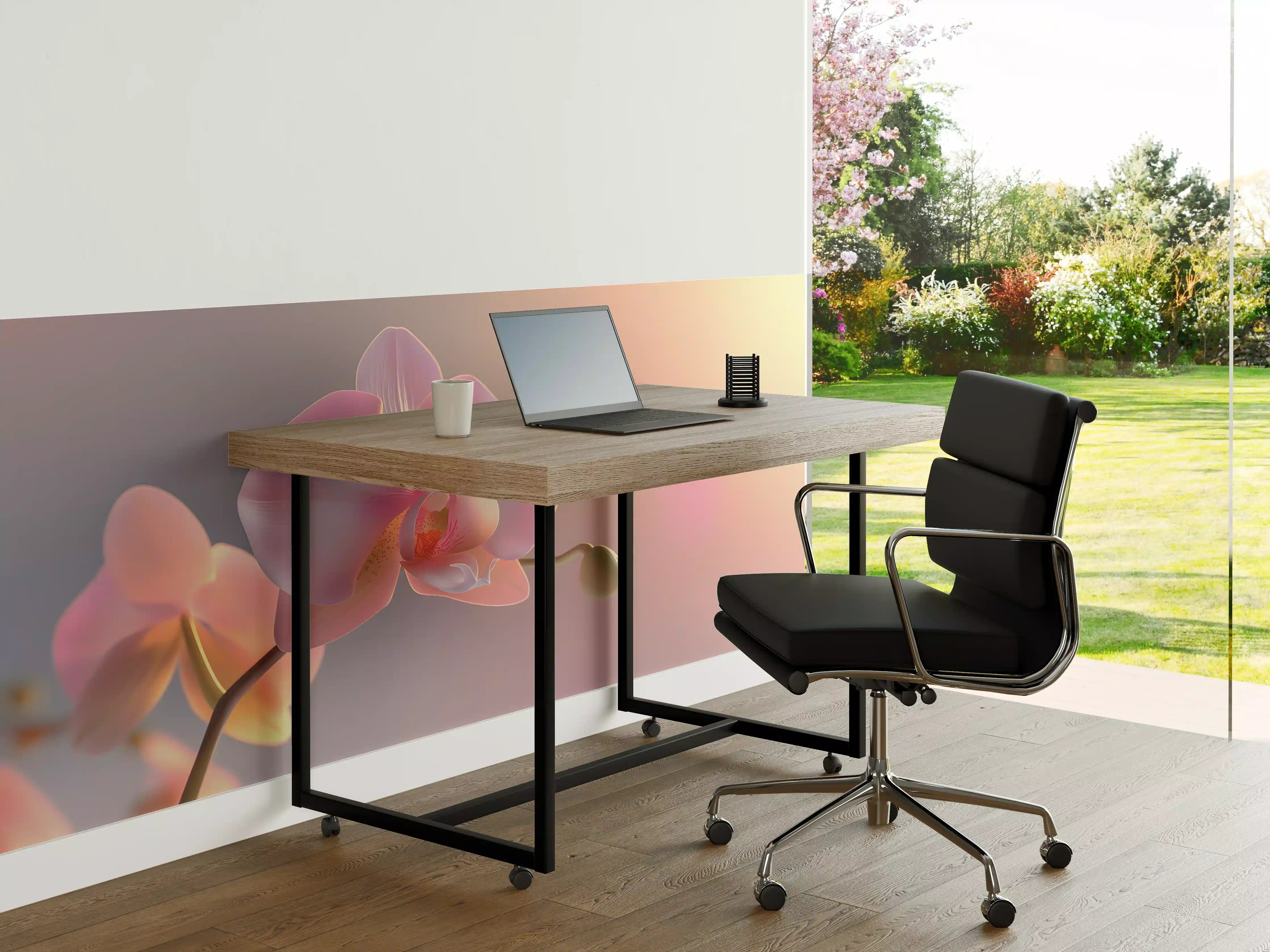 Büro Wandgestaltung - Rosa Orchidee Pastellhintergrund