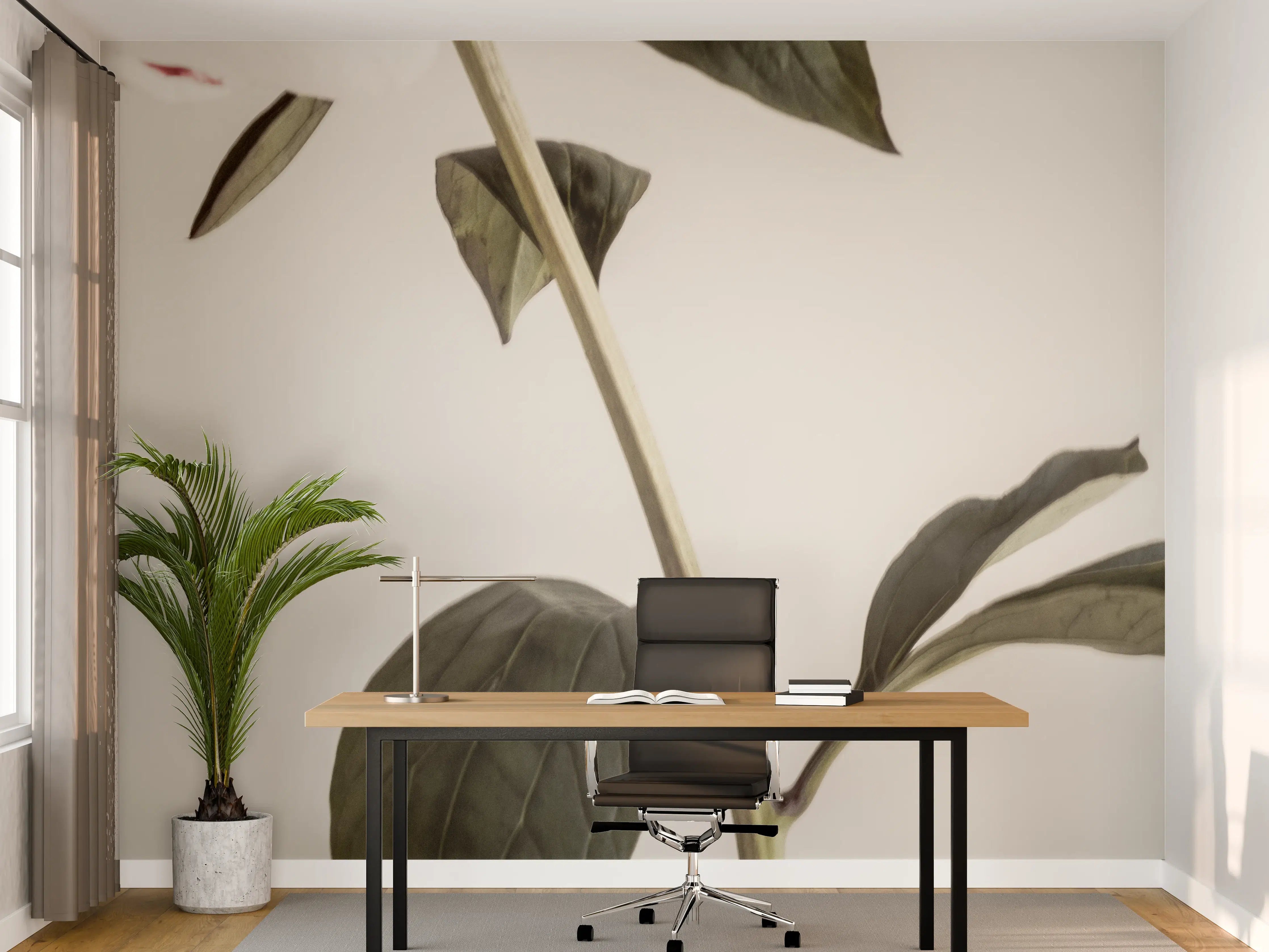 Büro Wandgestaltung - Rosa Pfingstrose - Nahaufnahme 