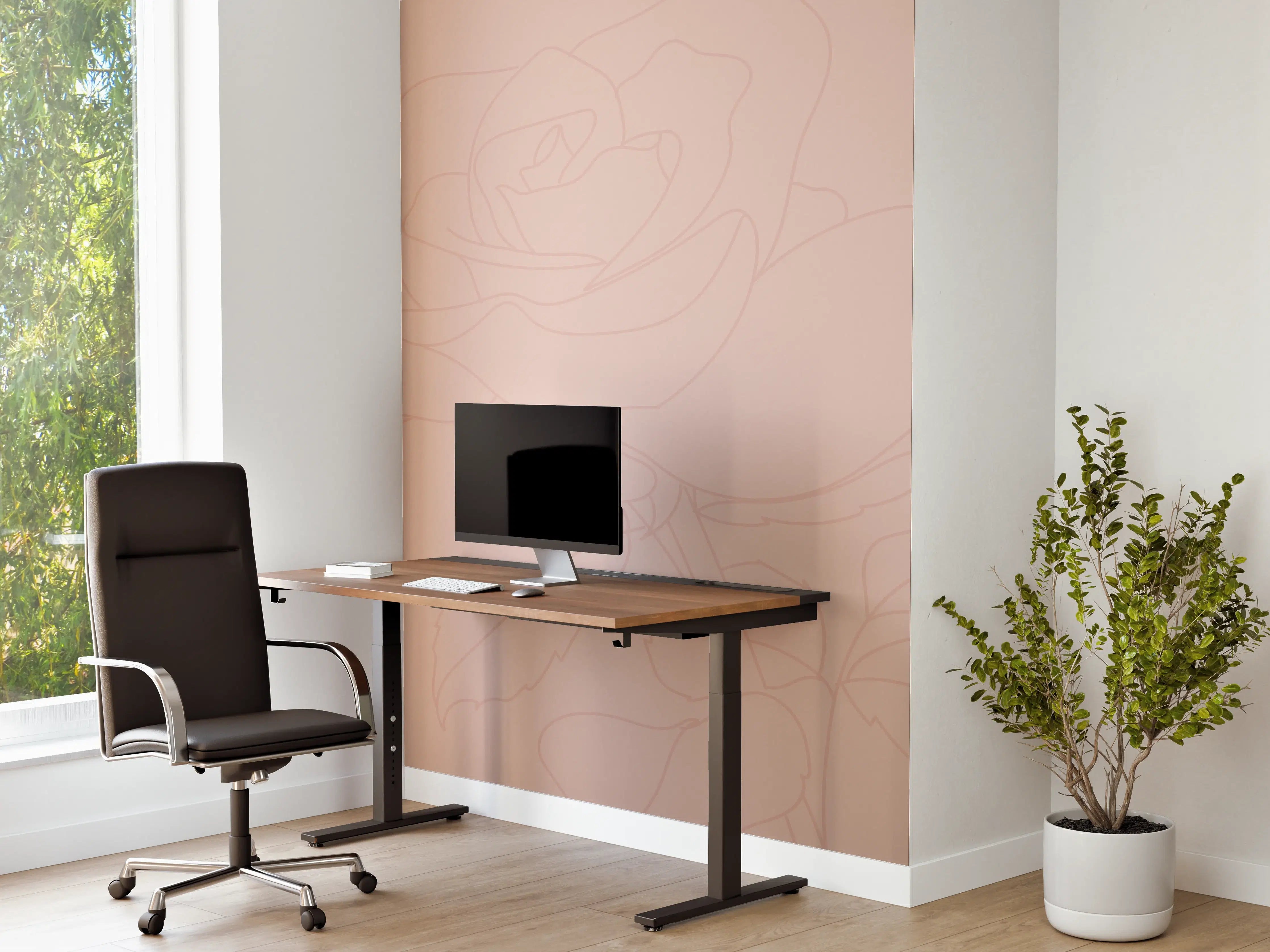 Büro Wandgestaltung - Rosa Rosen