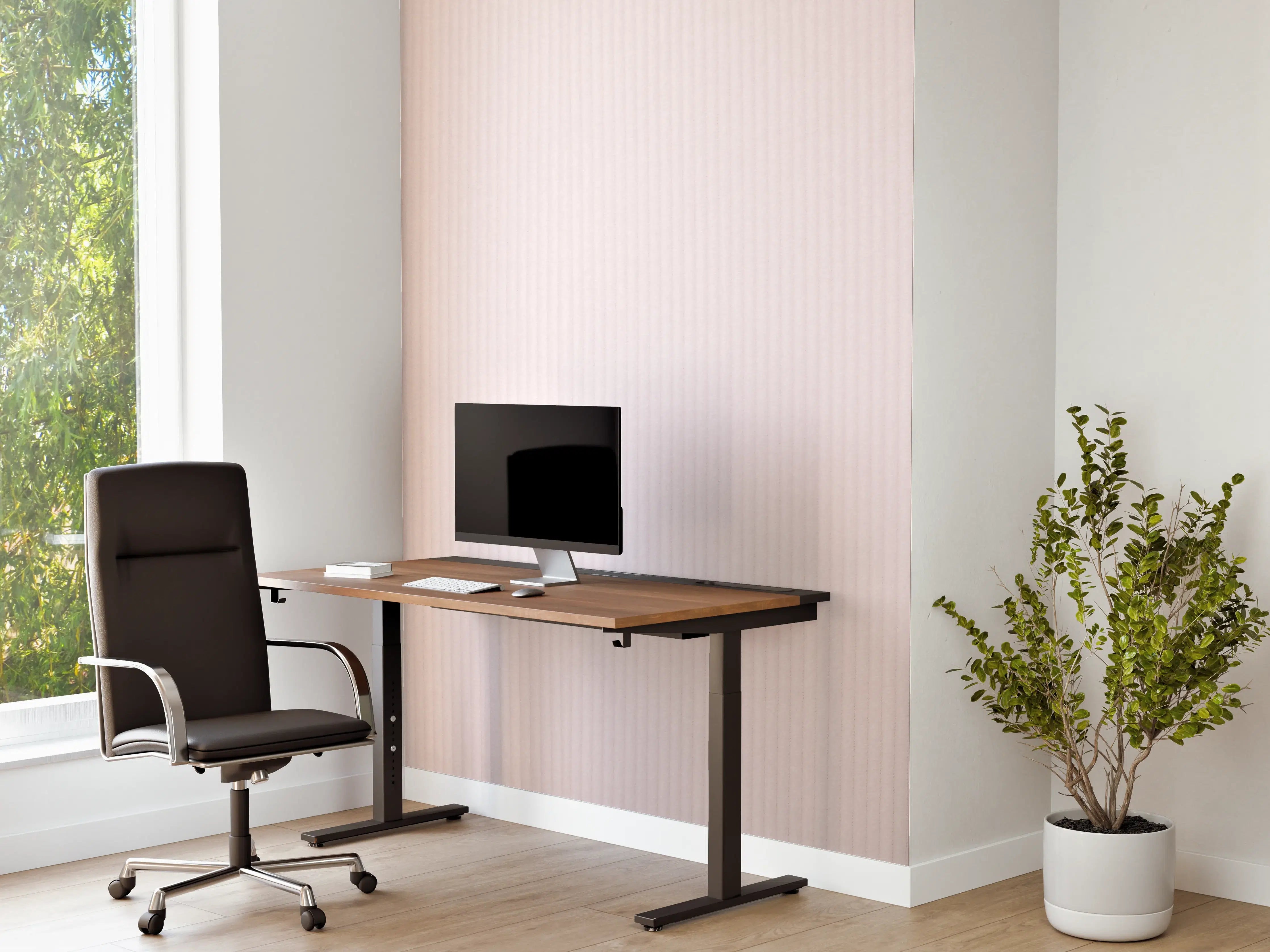 Büro Wandgestaltung - Rosa Stoff 