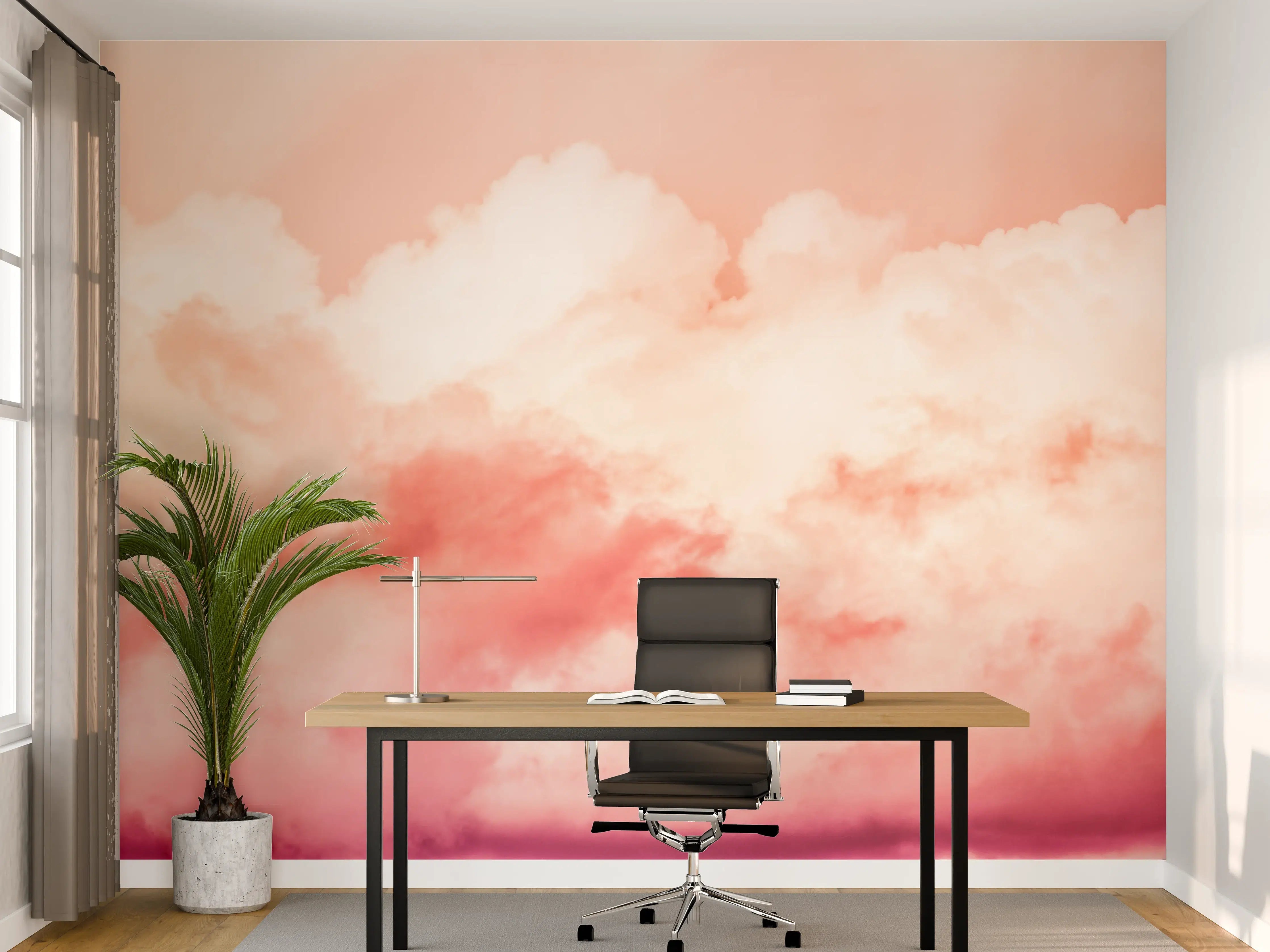 Büro Wandgestaltung - Rosa Wolkenhimmel