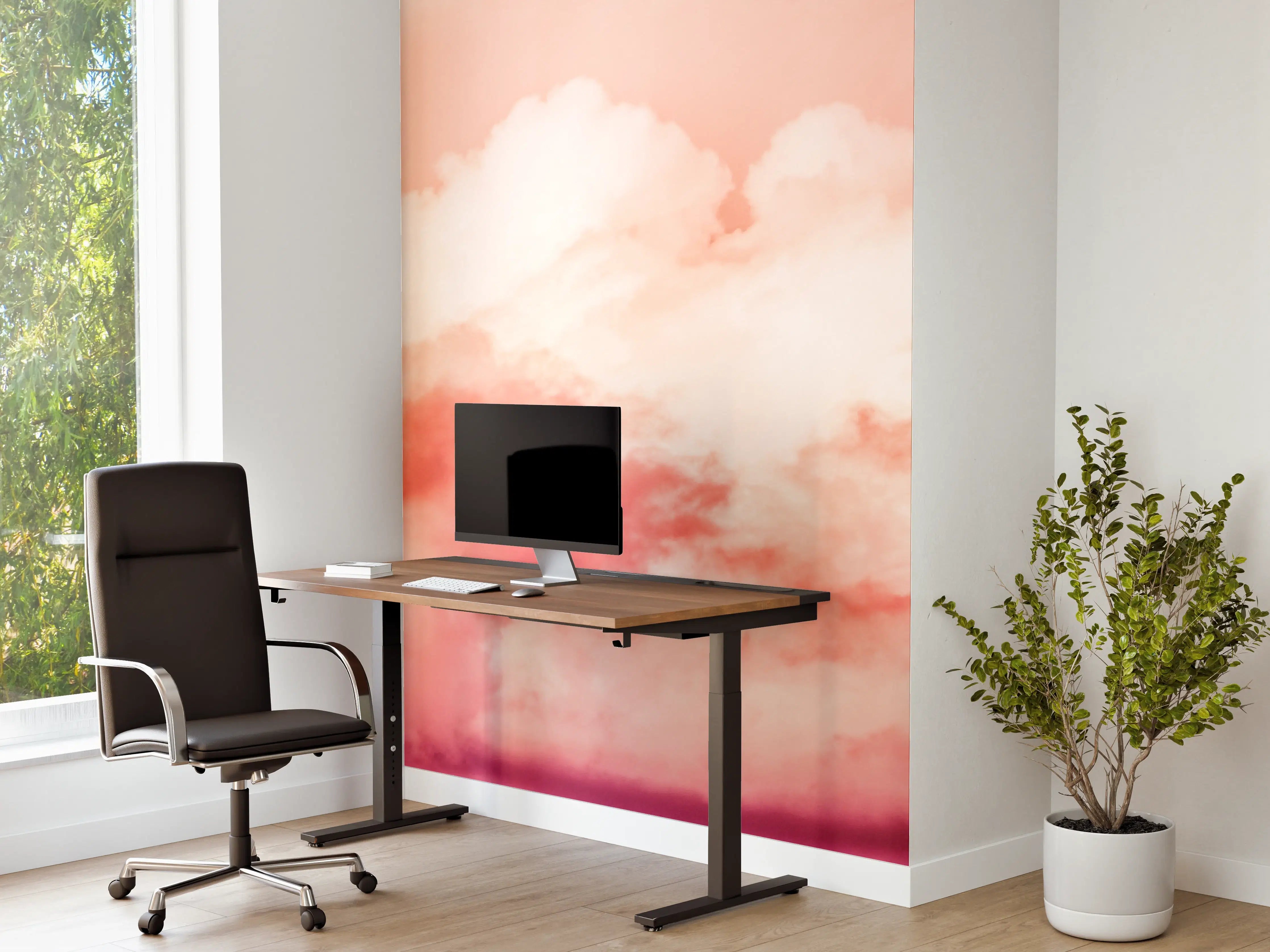 Büro Wandgestaltung - Rosa Wolkenhimmel